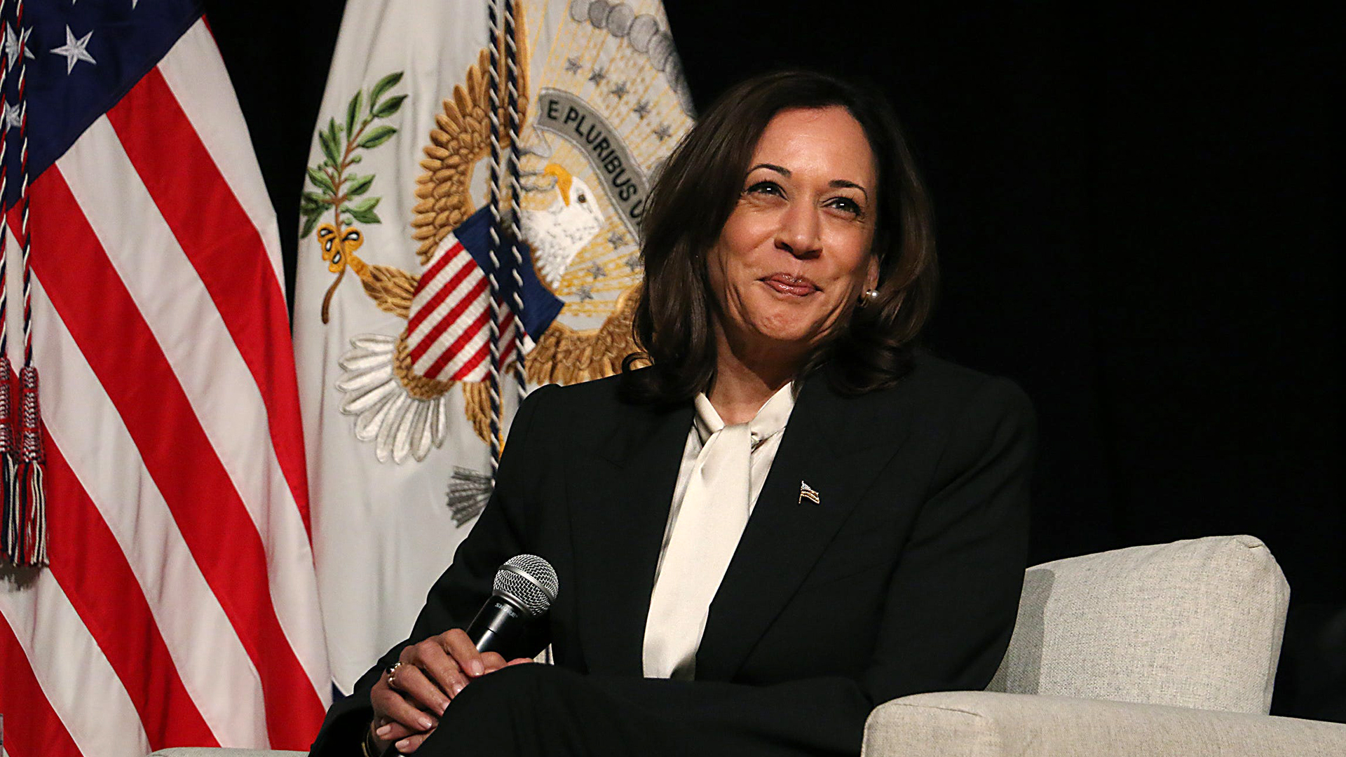 Vice President Kamala Harris takes part in a discussion about abortion and reproductive rights on the campus of the University of Nevada earlier in April.