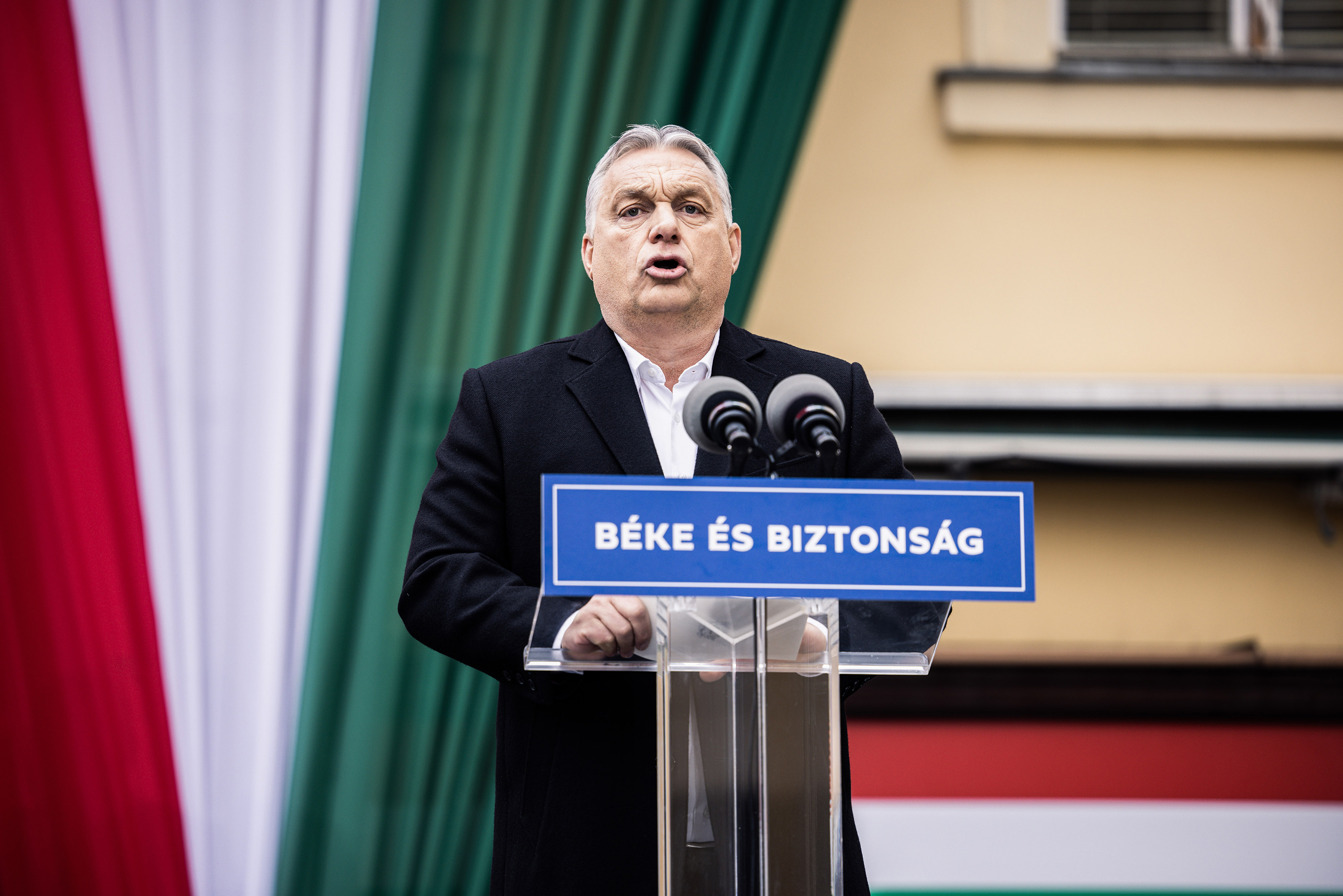 Viktor Orban, Hungary's prime minister, delivers his final campaign speech ahead of the general election in Szekesfehervar, Hungary on Friday, April 1.