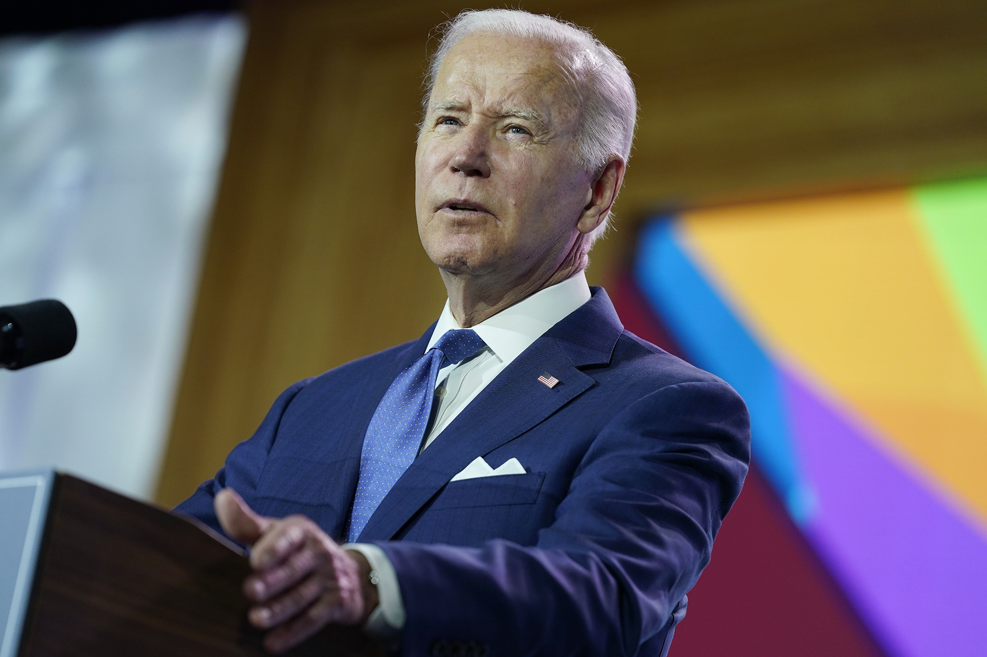 President Joe Biden speaks at the Summit of the Americas in Los Angeles on Thursday, June 9.