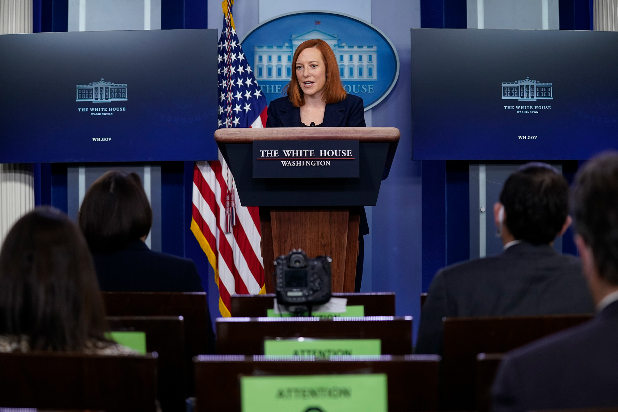 White House press secretary Jen Psaki speaks during a press briefing at the White House, Friday, Jan. 29, 2021, in Washington. 