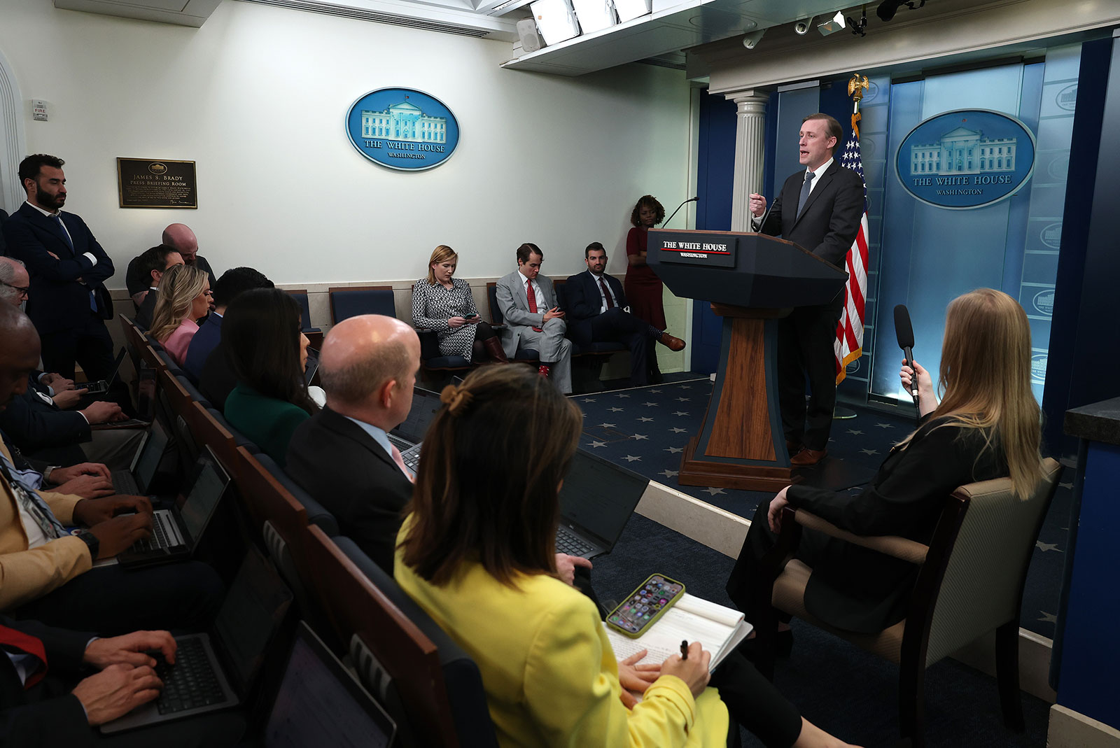 US National Security Advisor Jake Sullivan speaks at a press briefing at the White House on March 12 in Washington, DC. 