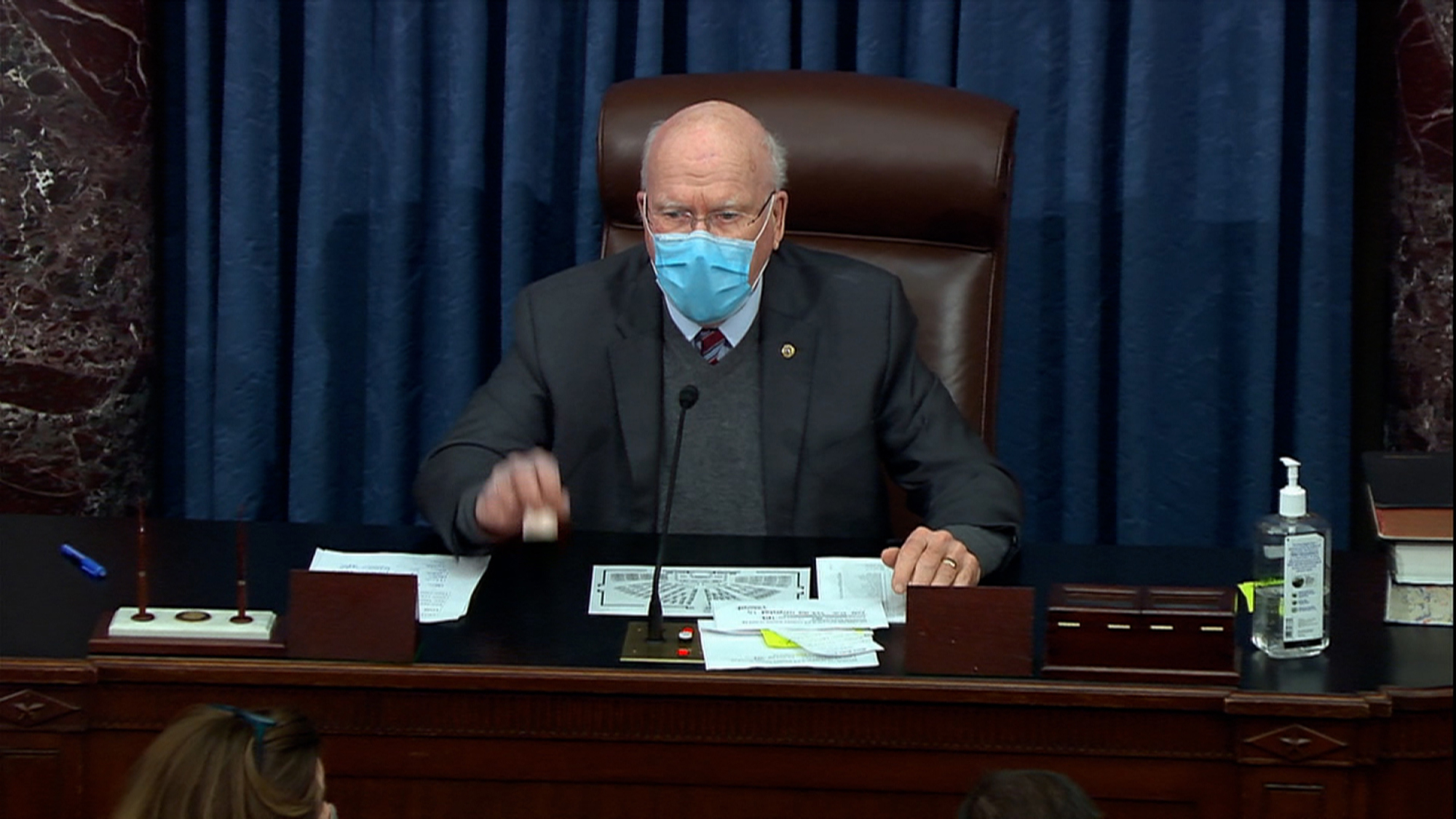 President pro tempore of the Senate Patrick Leahy.
