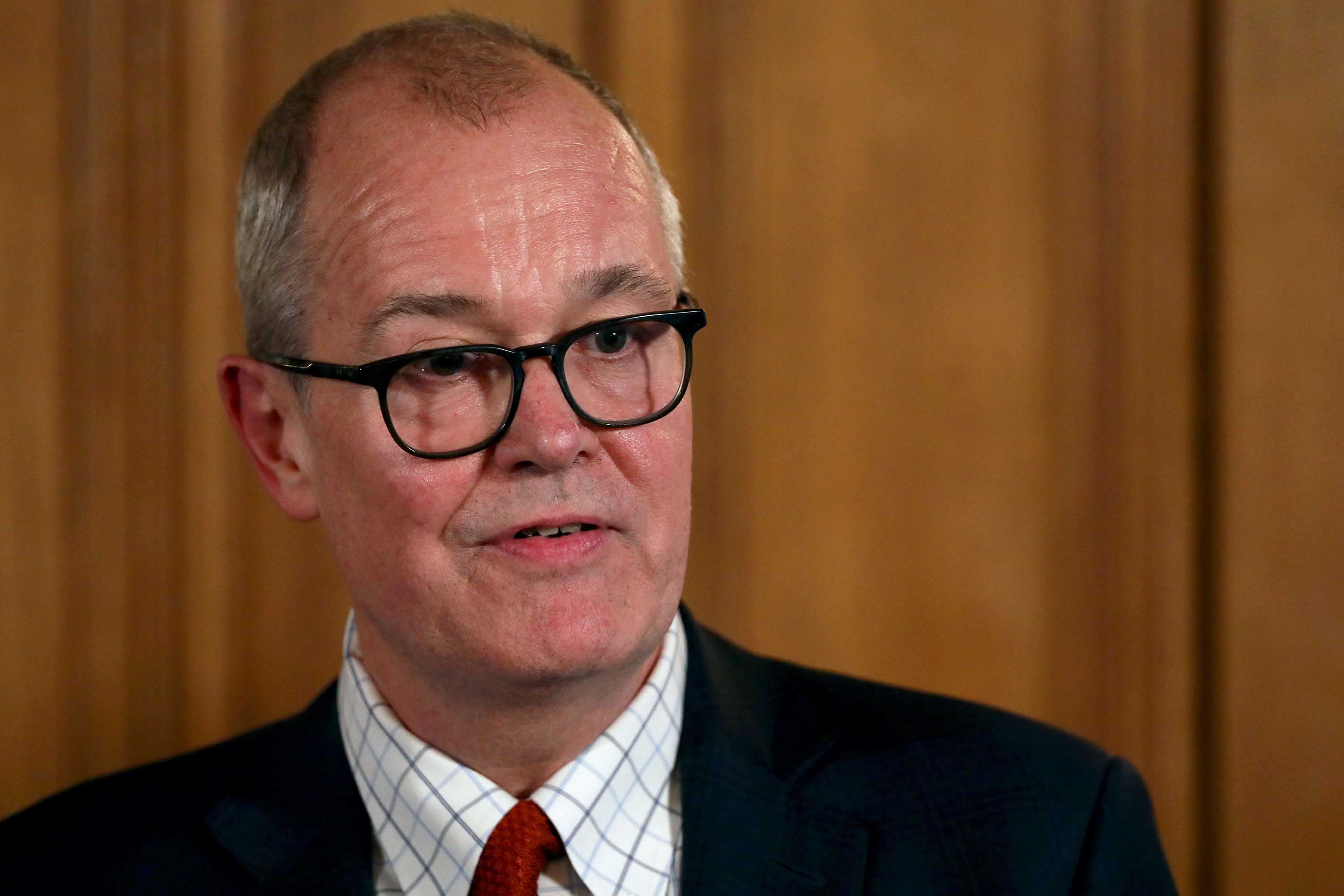Government Chief Scientific Adviser, Sir Patrick Vallance attends a news conference addressing the UK government's response to the novel coronavirus outbreak in London, on March 12.