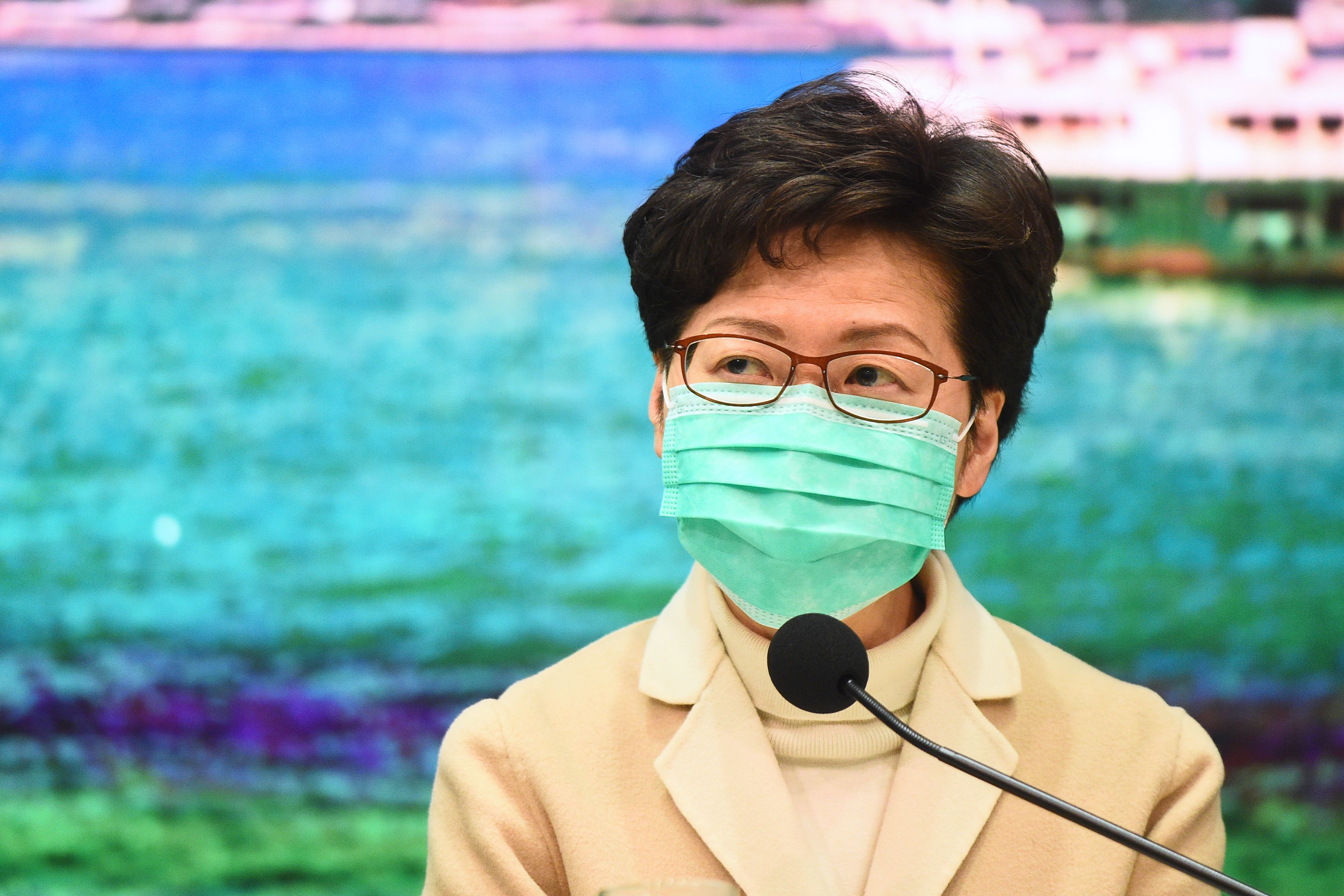 Hong Kong Chief Executive Carrie Lam at a press conference on January 31, 2020.