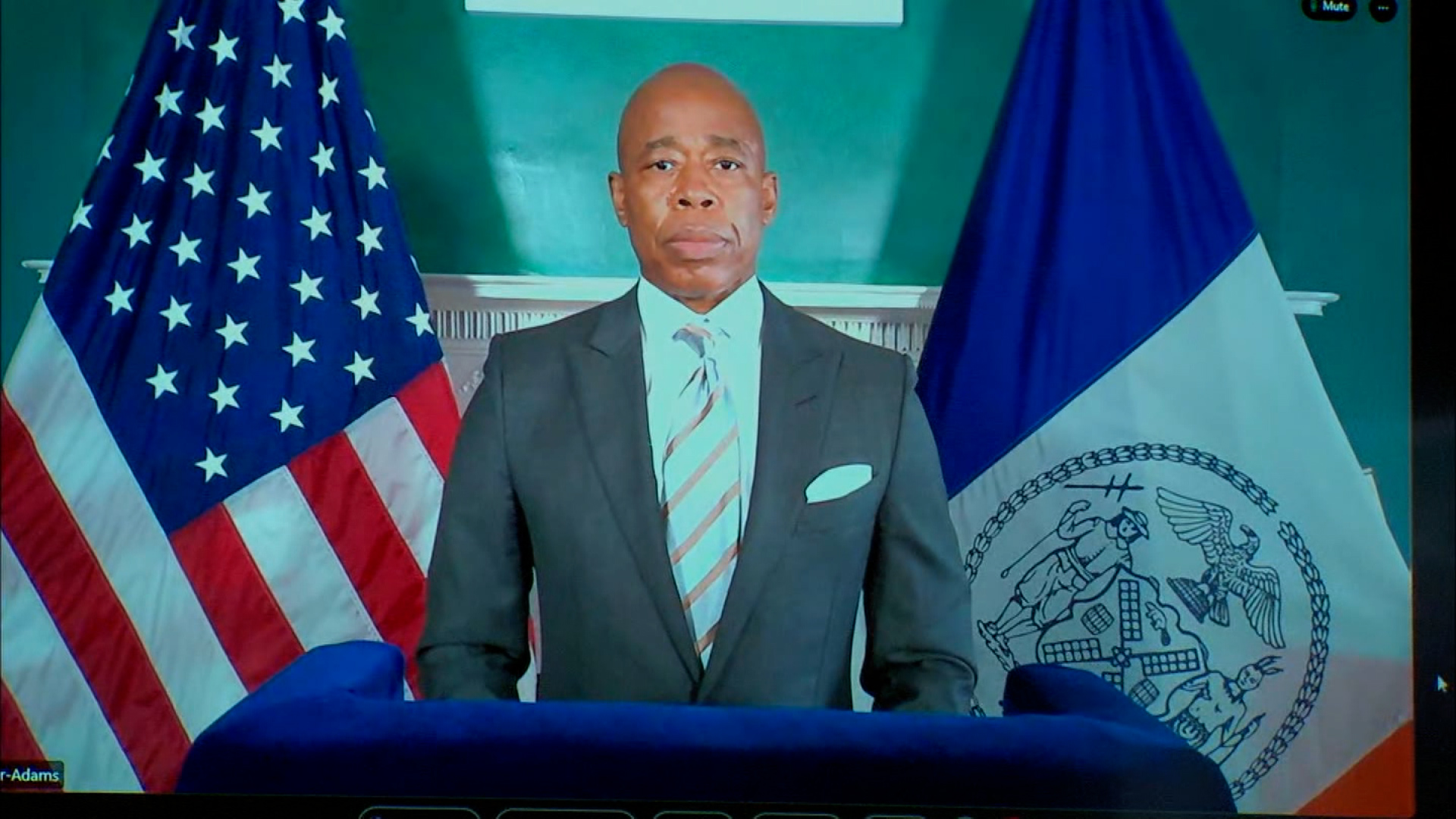 New York City Mayor Eric Adams speaks during a press conference on April 13. 