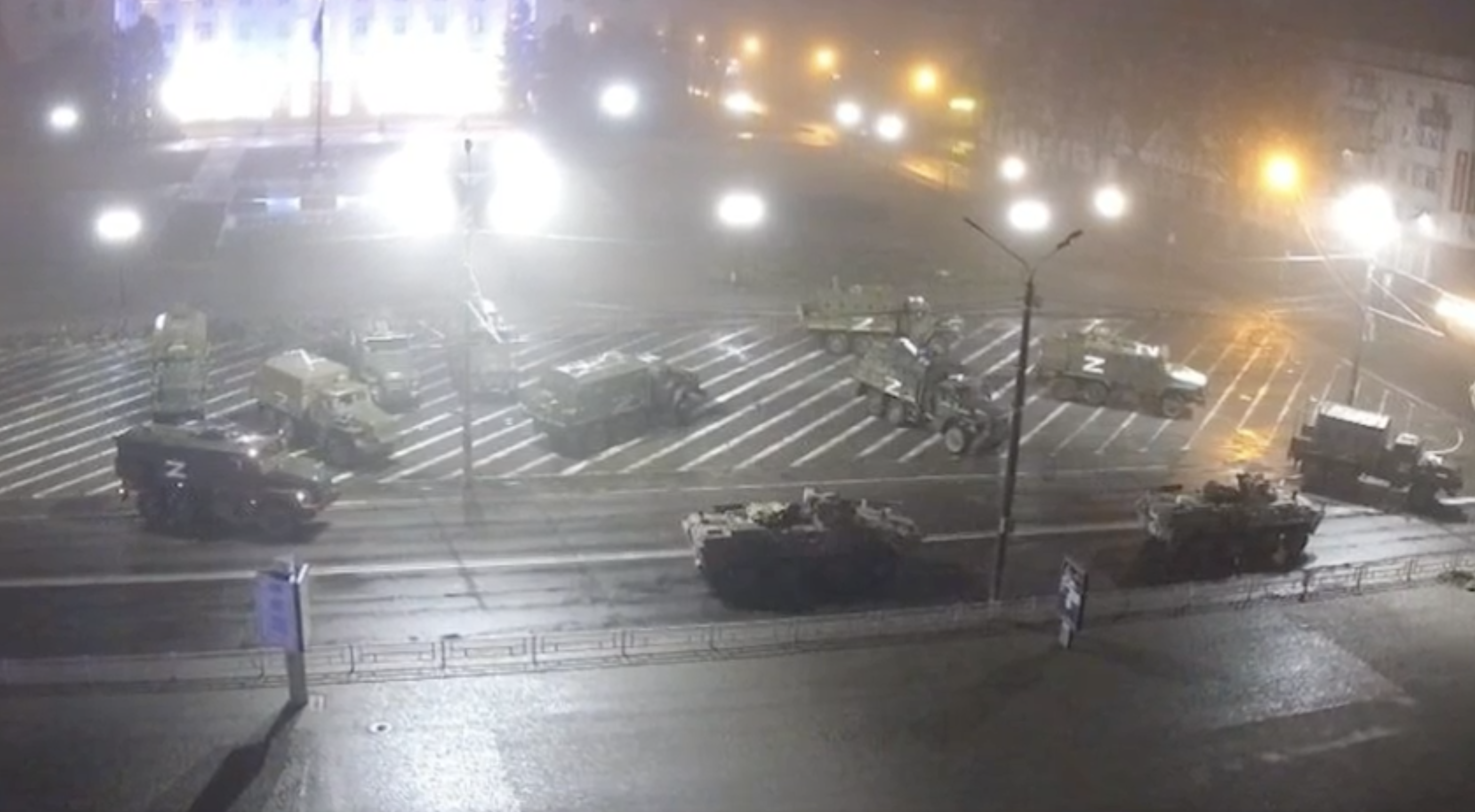 An image from social media appears to show the Russian military in the centre of Kherson, Ukraine, on March 2.
