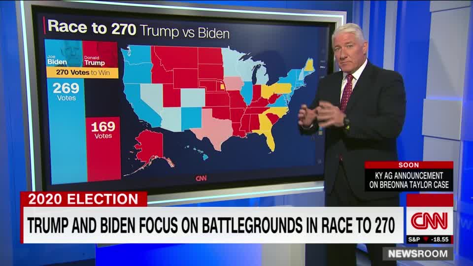 Biden and Trump focus on battleground states in race to 270