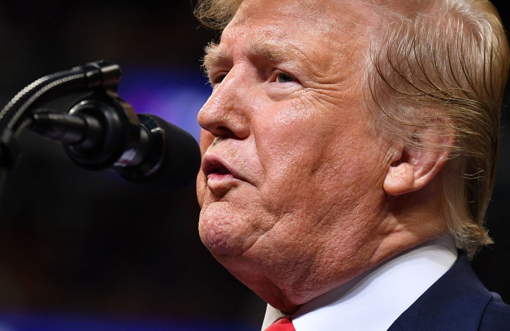 President Trump speaks during a rally at the Amway Center in Orlando, Florida, to officially launch his 2020 campaign on June 18, 2019.