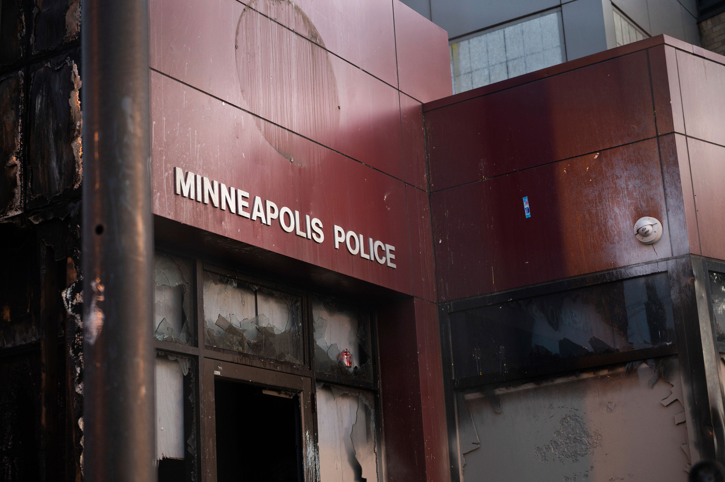 The Minneapolis Police Department 3rd Precinct after being destroyed by protesters  n May 29. 
