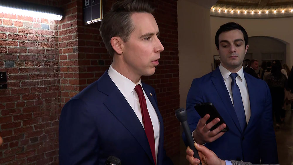 Sen. Josh Hawley answers questions from CNN about gun control saying "“A lot of people use ARs and AKs for sporting purposes,”