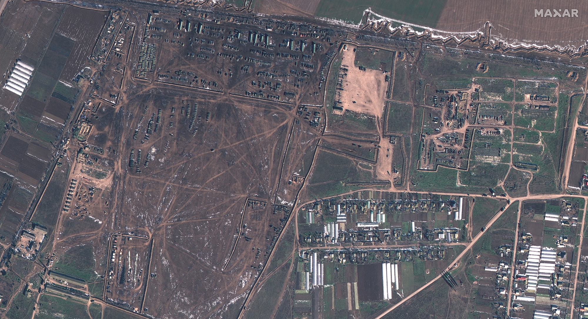 The military base in Medvedivka, Crimea, on February 11.