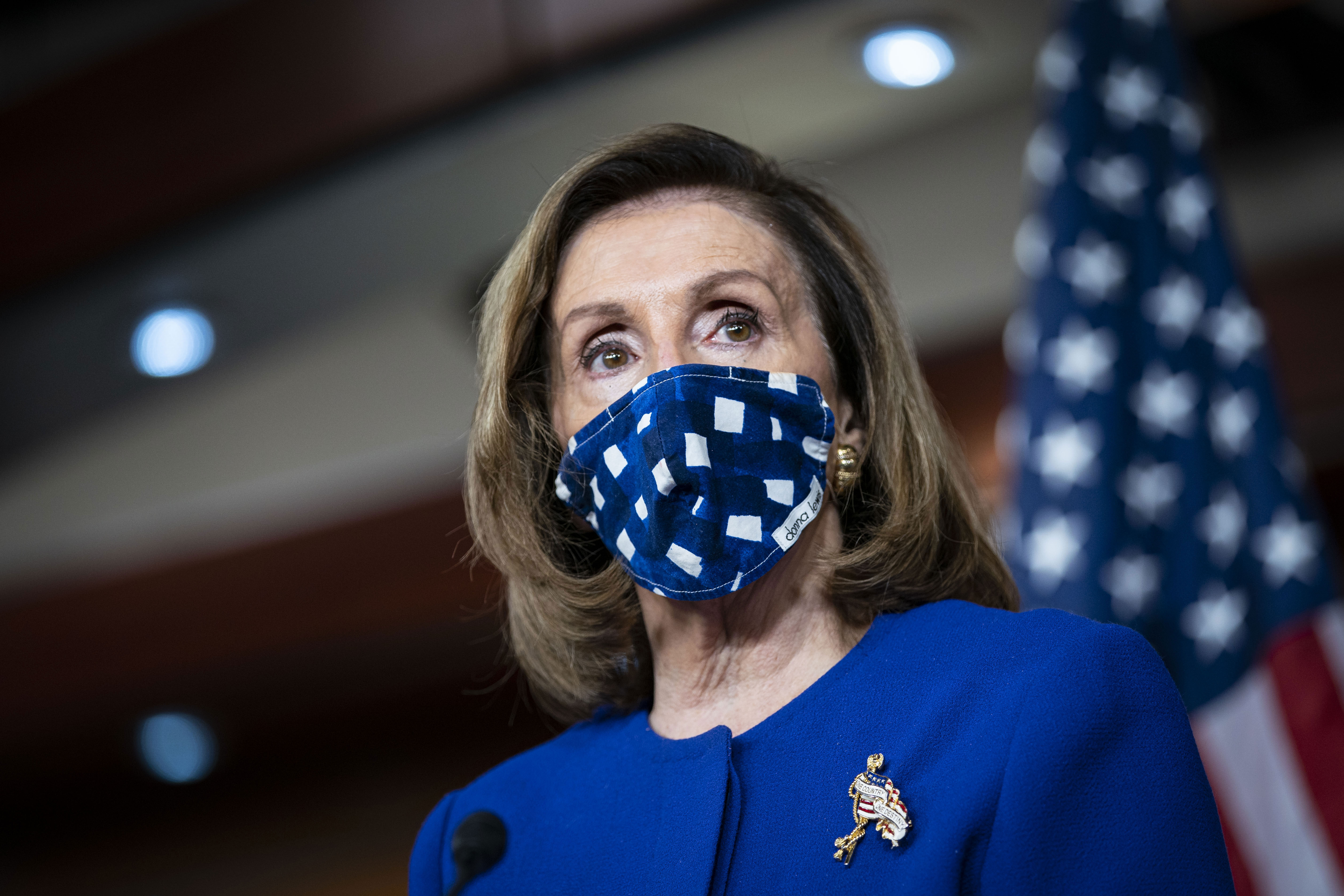 House Speaker Nancy Pelosi holds a news conference in Washington, DC, on October 22.