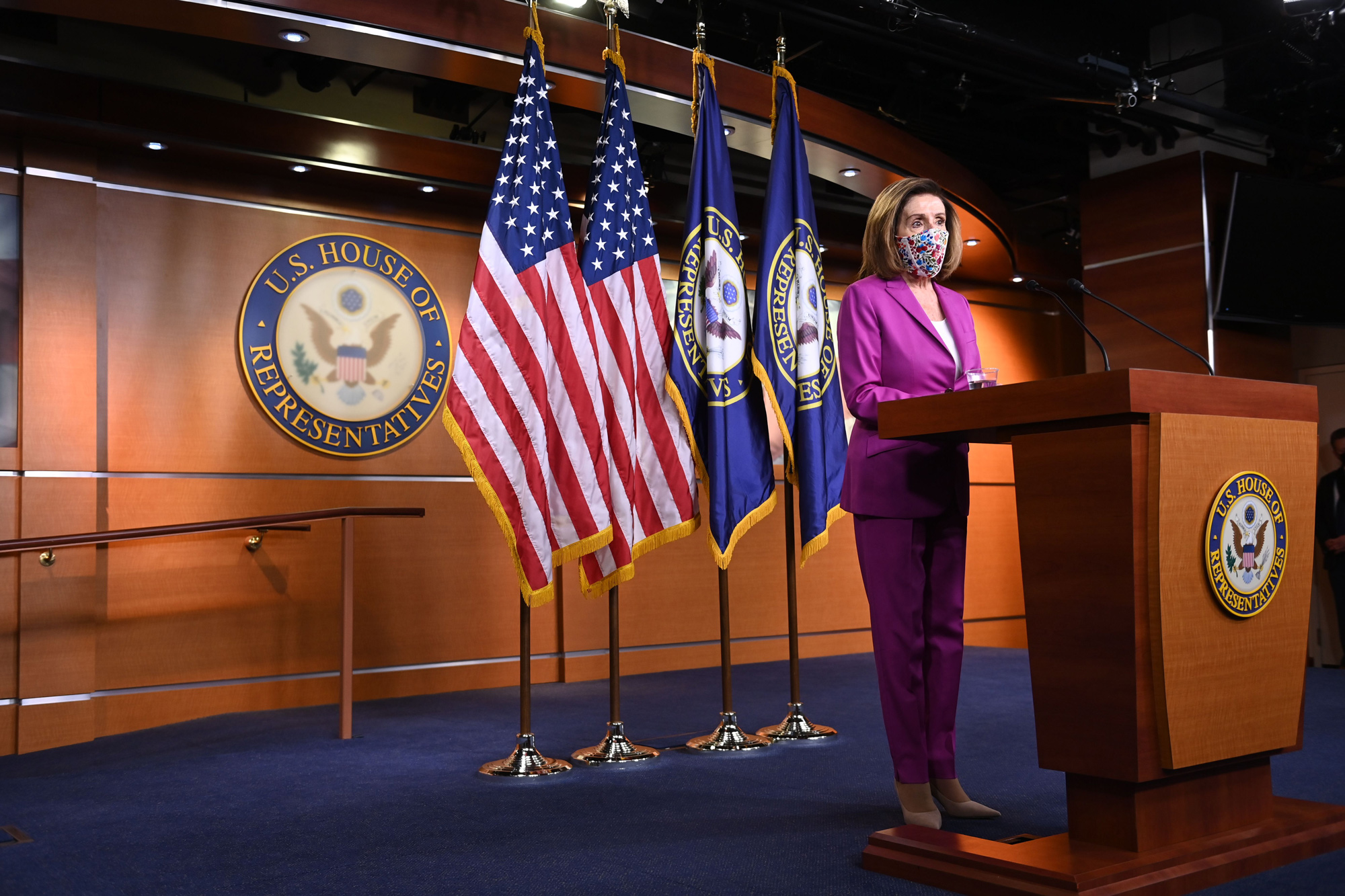 Speaker of the House Nancy Pelosi holds her weekly press conference at the US Capitol on January 7 in Washington, DC. 