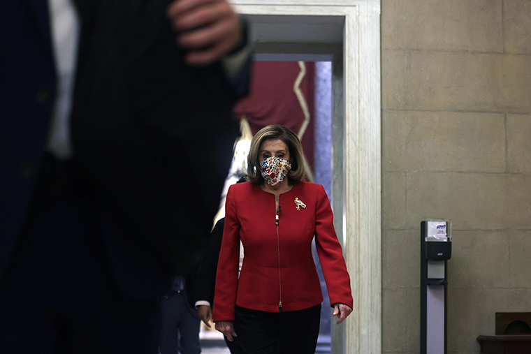 U.S. Speaker Rep. Nancy Pelosi (D-CA) walks in a hallway at the U.S. Capitol January 8, 2021 in Washington, DC. 