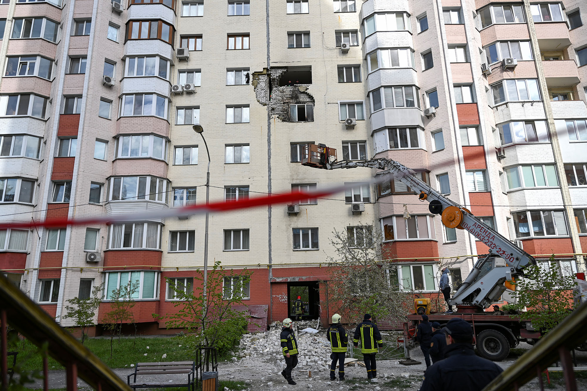 Russian missile fragments hit residential building, injuring 13-year ...