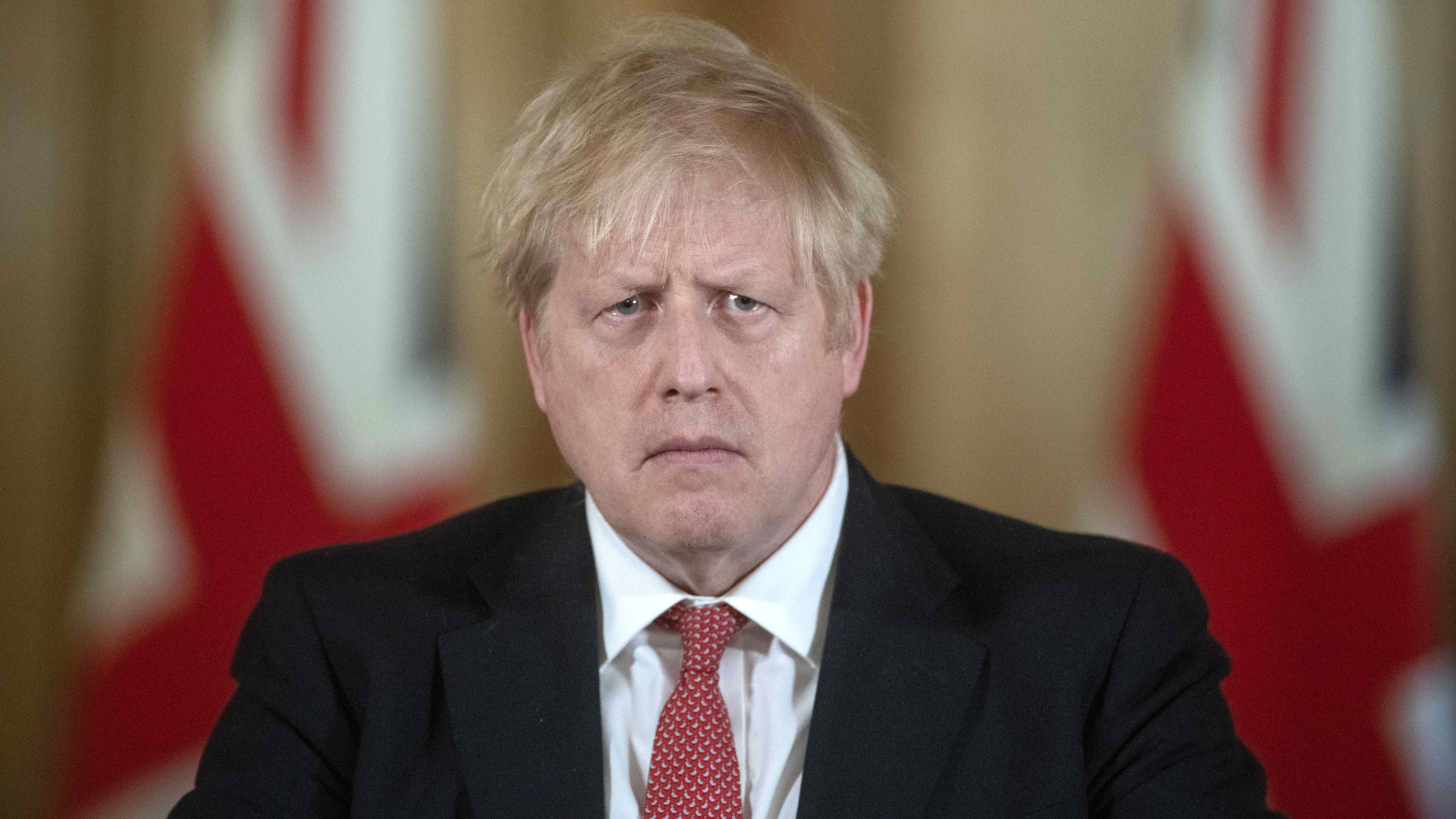 British Prime Minister Boris Johnson speaks during a press conference at 10 Downing Street in London on March 20.