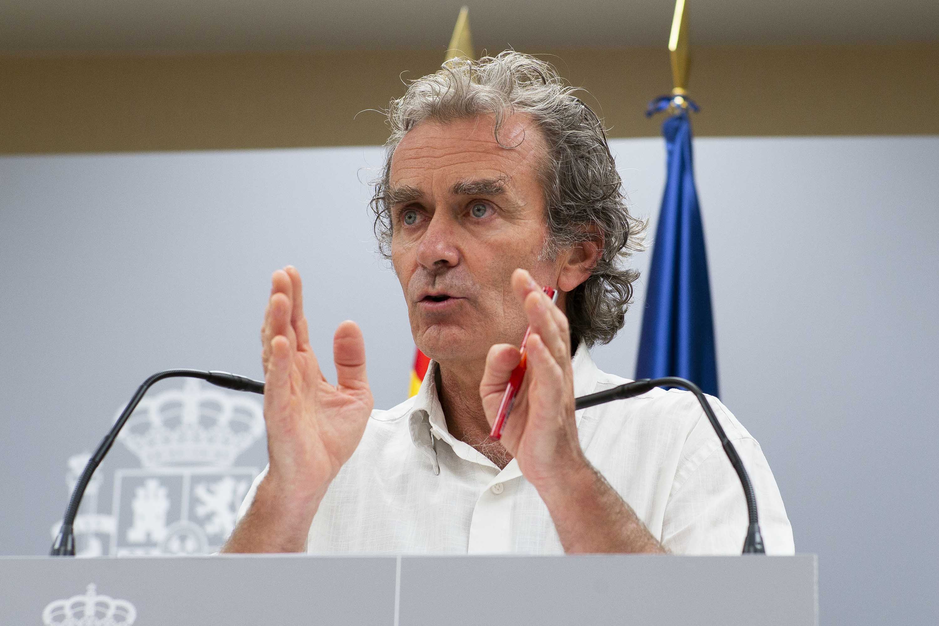Fernando Simon holds a press conference about the pandemic at the Ministry of Health in Madrid, Spain, on August 20.