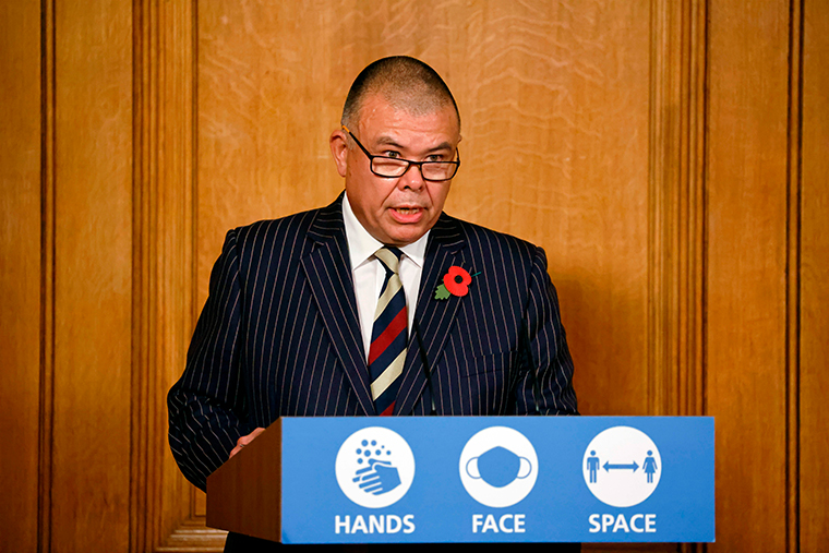 Deputy Chief Medical Officer for England Jonathan Van-Tam speaks during a press conference on the coronavirus pandemic  inside 10 Downing Street on November 9, 2020. 