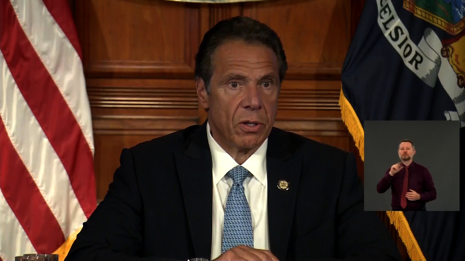 New York Gov. Andrew Cuomo speaks during a press conference in Albany, New York, on June 16.