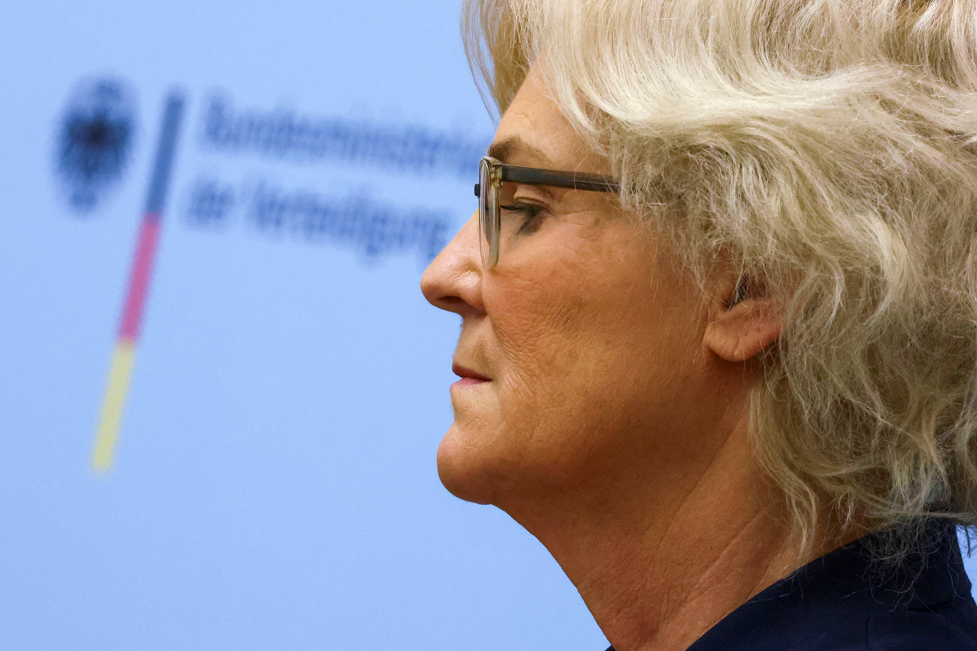 German Defence Minister Christine Lambrecht attends a news conference at the Ministry of Defence in Berlin, Germany, on January 13.