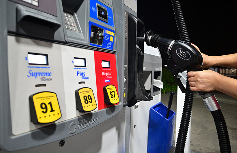 A fuel dispenser at a gas station in La Puente, California, on September 7.