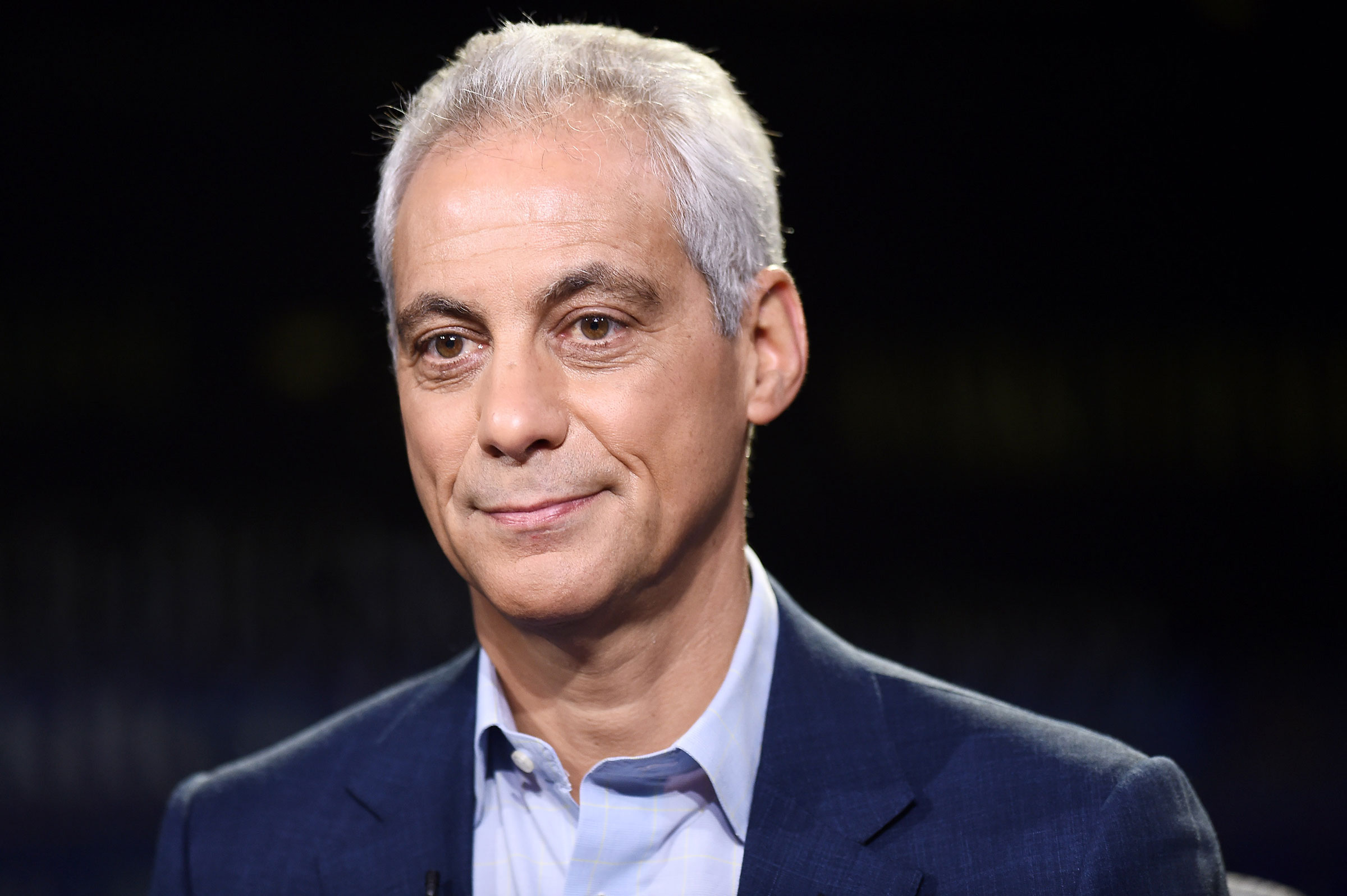 Former Chicago Mayor Rahm Emanuel visits WSJ at Large with Gerry Baker on August 1, 2019 in New York City. 