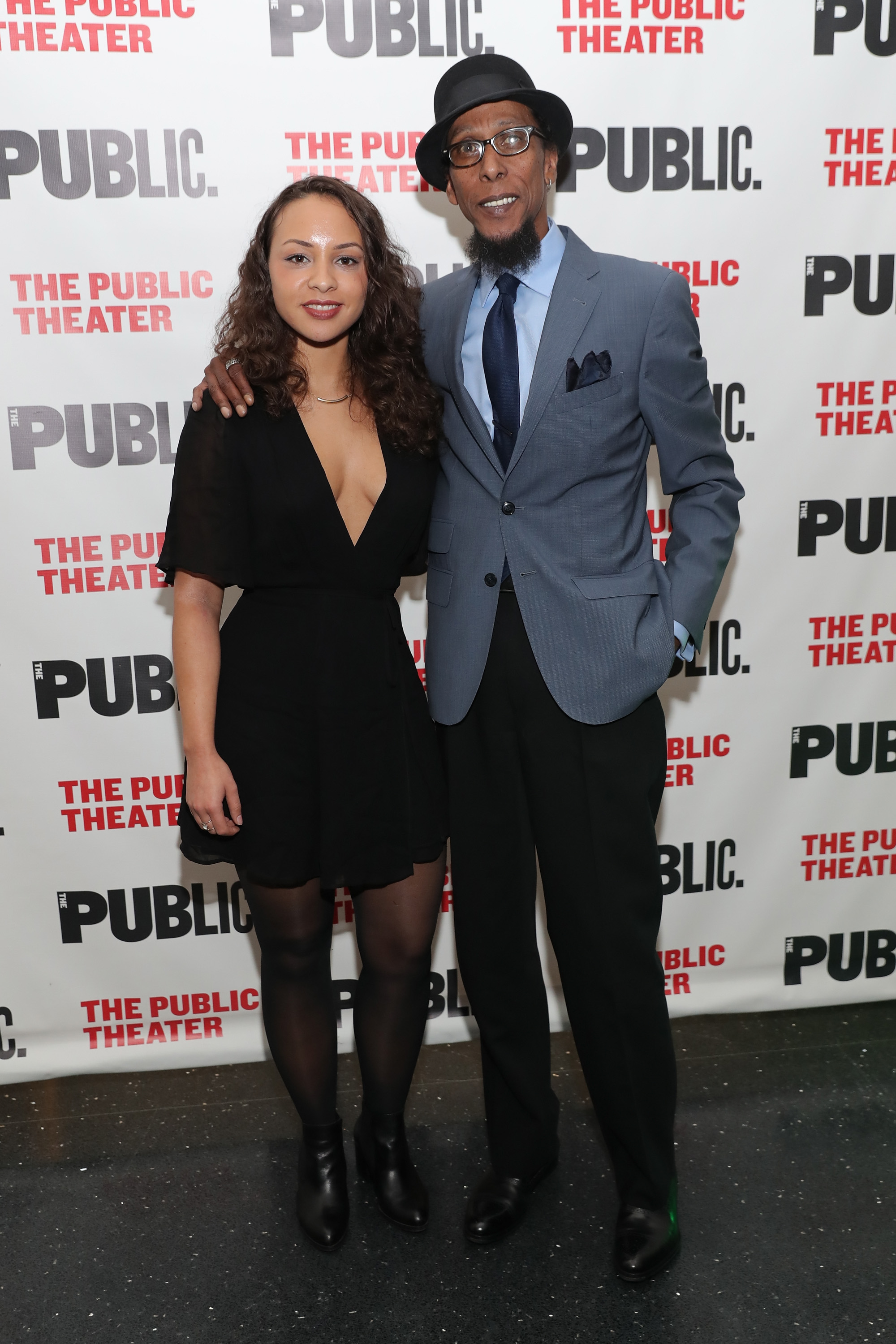 Jasmine Cephas Jones and Ron Cephas Jones attends the "Head Of Passes" opening night celebration at The Public Theater on March 28, 2016 in New York City. 