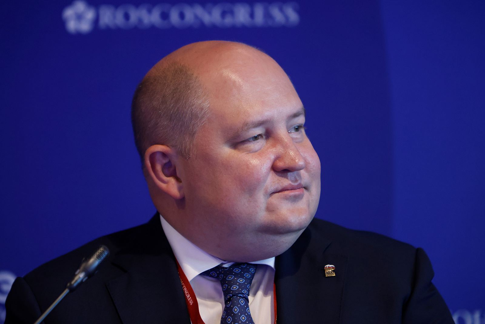 Mikhail Razvozhaev attends an event in Saint Petersburg, Russia on June 16, 2022.