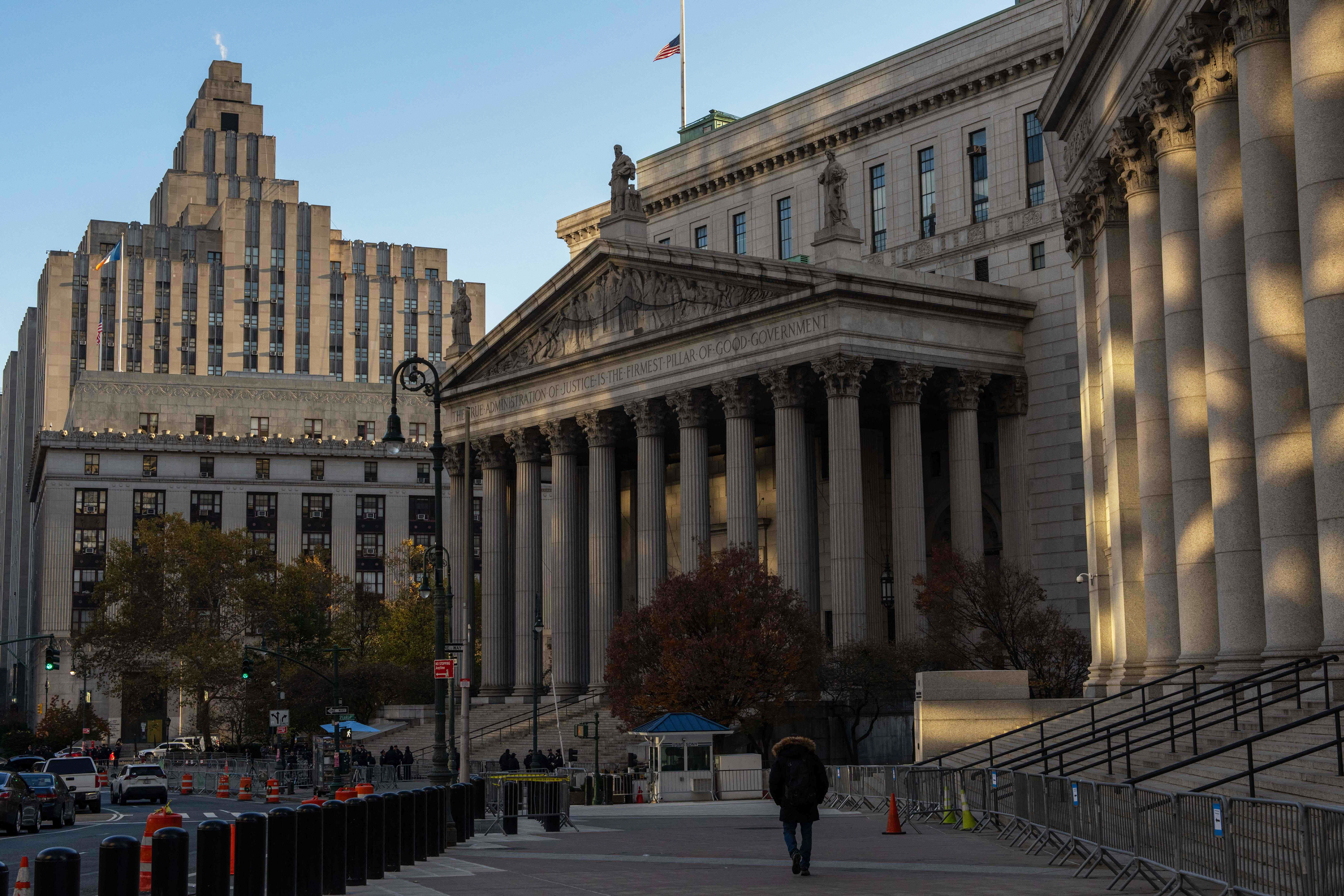 A general view of the New York State Supreme Court ahead of the Trump civil fraud trial in New York City on November 13, 2023.