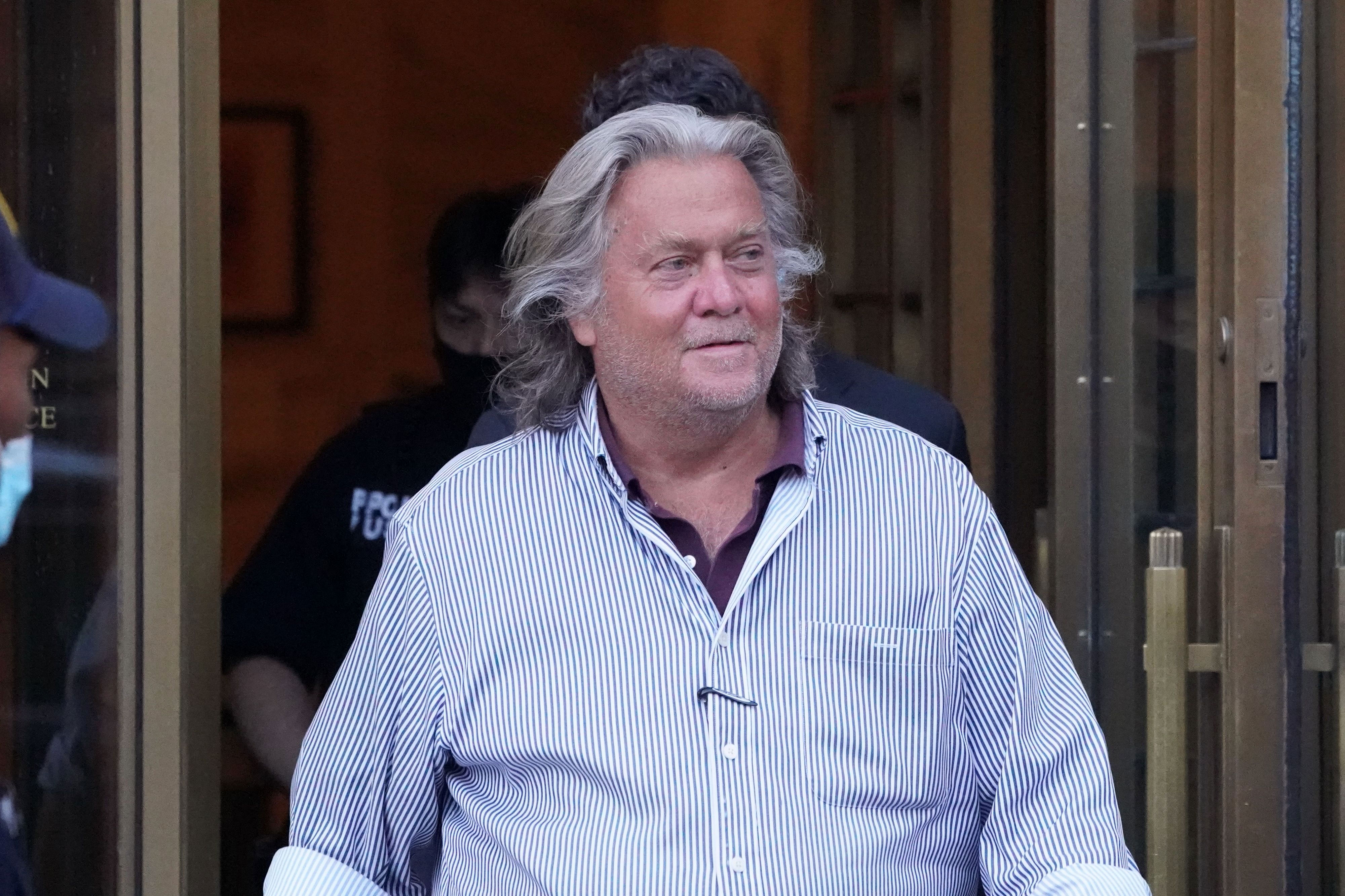 Steve Bannon is pictured in New York on August 20, 2020.