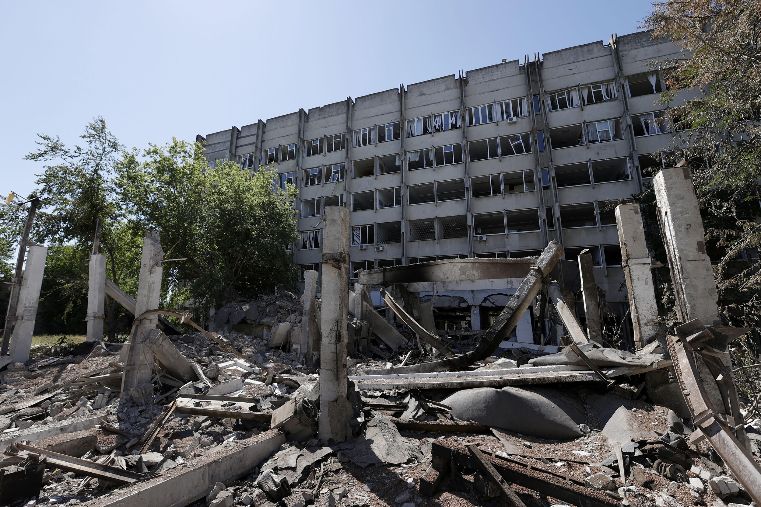 A university building damaged during a Russian missile attack in Mykolaiv, southern Ukraine, on July 18.