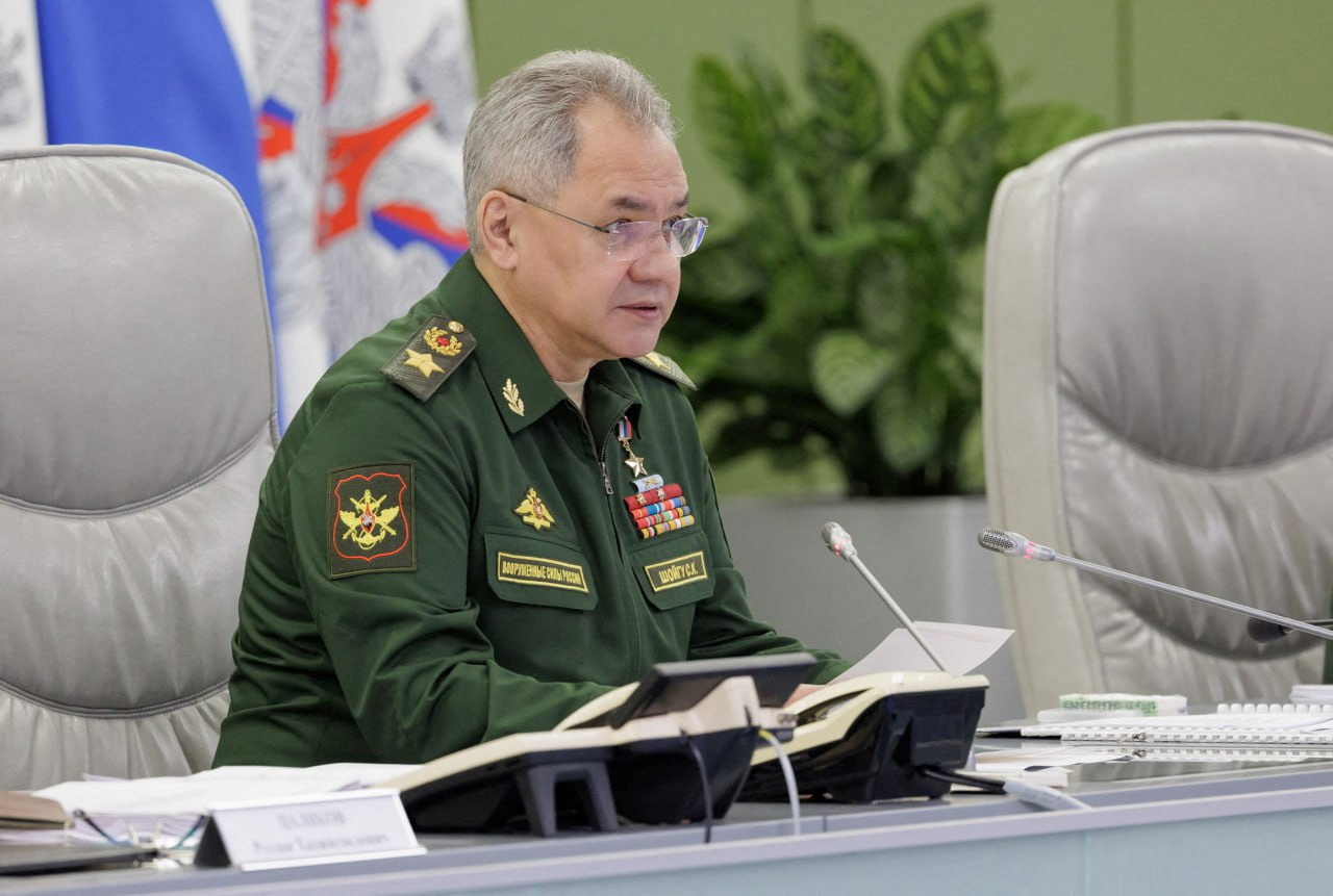 Russian Defence Minister Sergei Shoigu chairs a meeting with the leadership of the Armed Forces in Moscow, Russia, in this picture released on July 3.