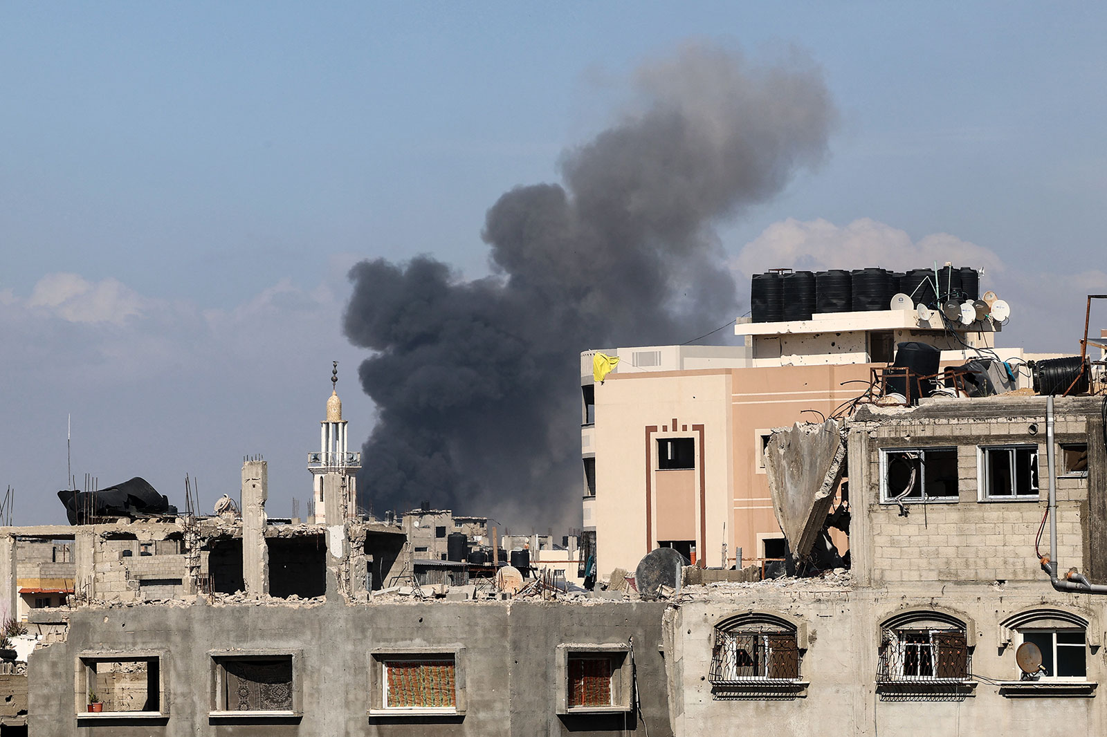 Smoke rises following Israeli bombardment in Jabalia in northern Gaza on Sunday, May 12.
