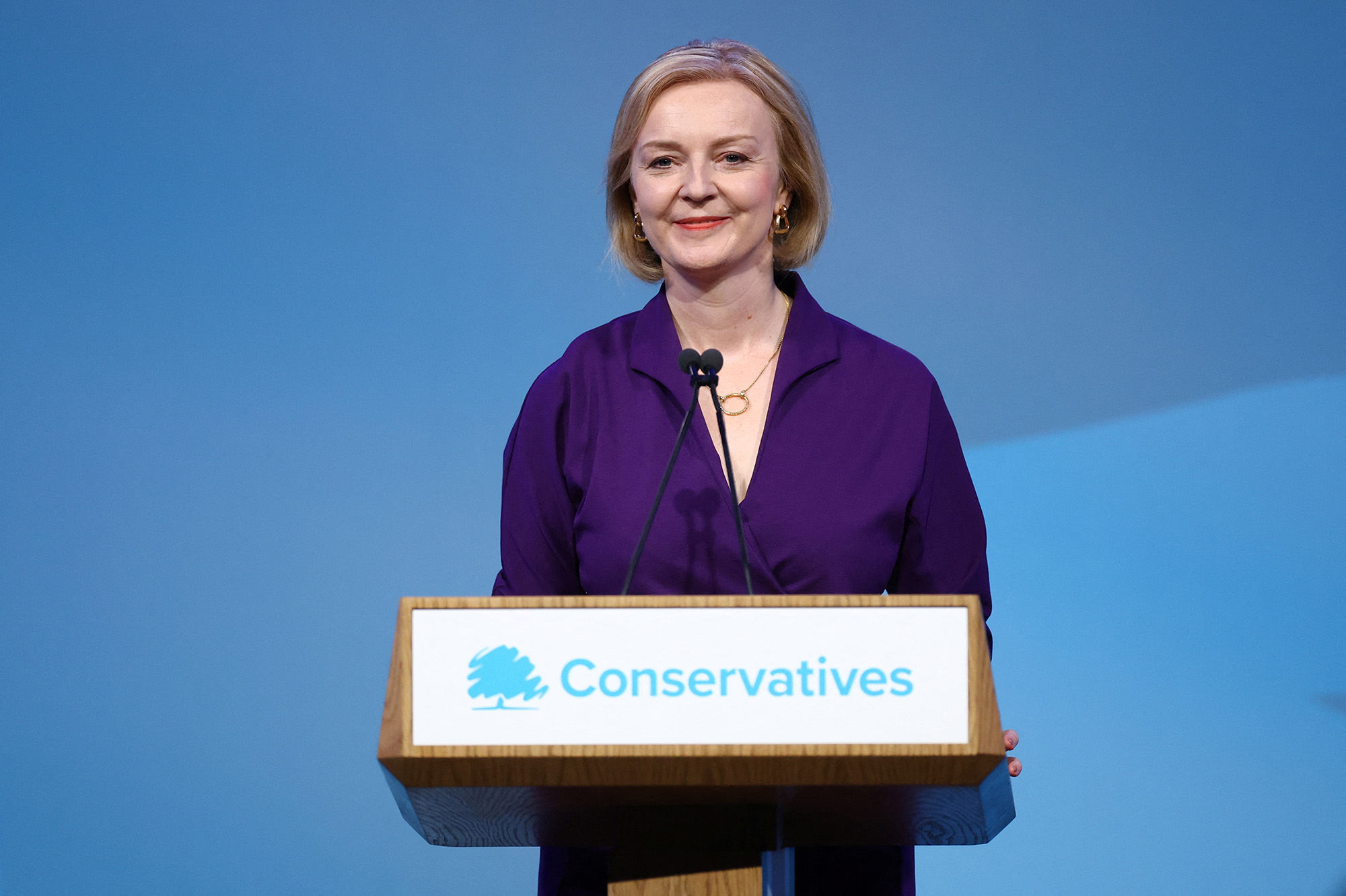 Liz Truss speaks after being announced as Britain's next Prime Minister at The Queen Elizabeth II Centre in London, Britain, on September 5.