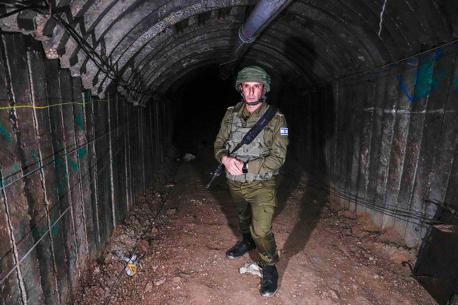 Israeli military spokesperson, Rear Adm. Daniel Hagari, speaks to the media in the northern Gaza Strip, on December 15, 2023.