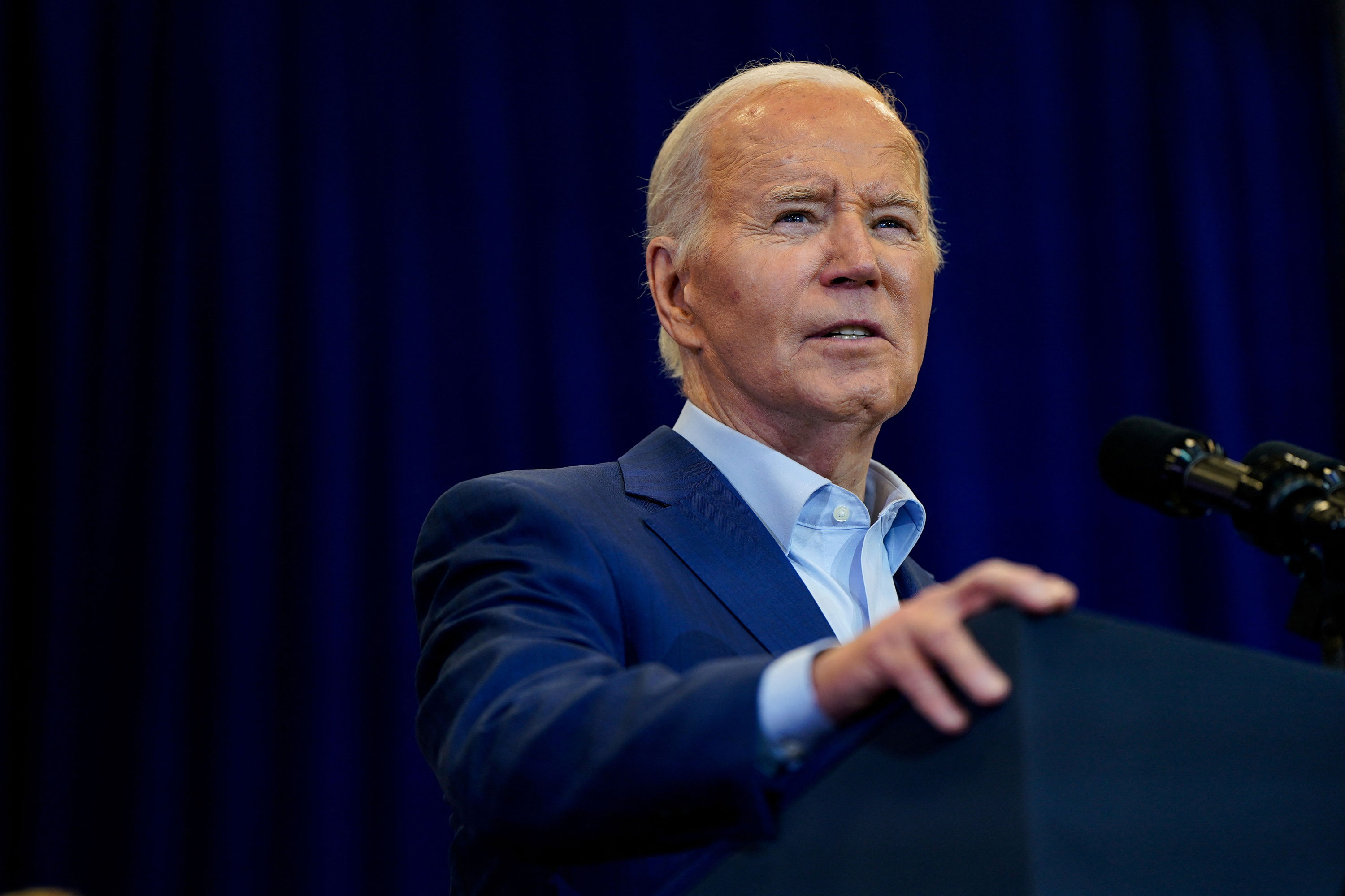 President Joe Biden speaks at a campaign event in Philadelphia on Thursday. 