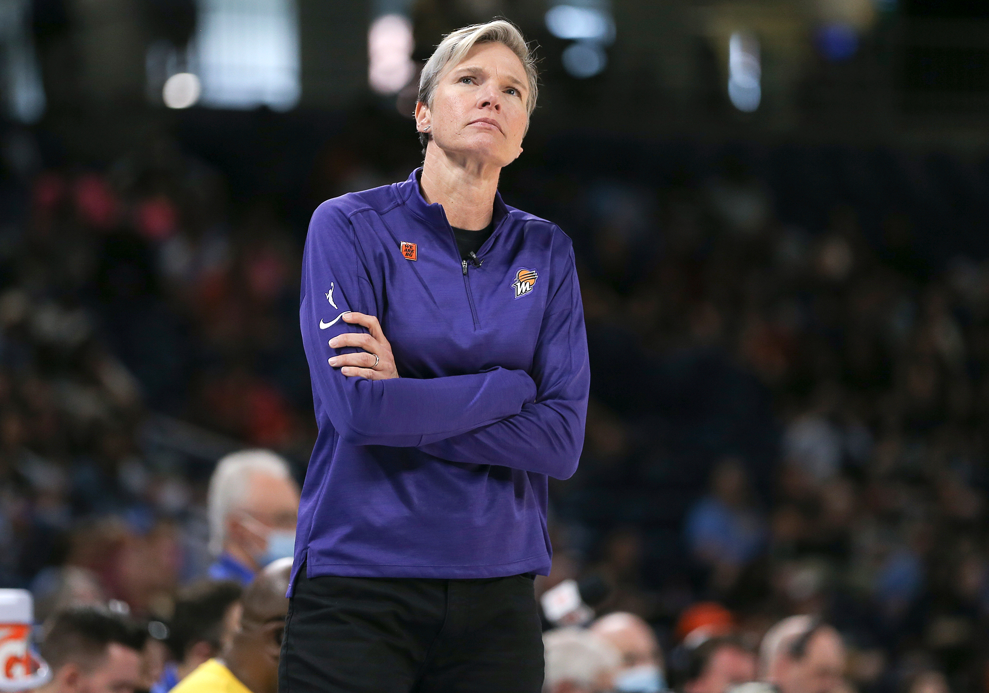 Phoenix Mercury head coach Vanessa Nygaard looks on during a WNBA game on July 2, in Chicago, Illinois. 