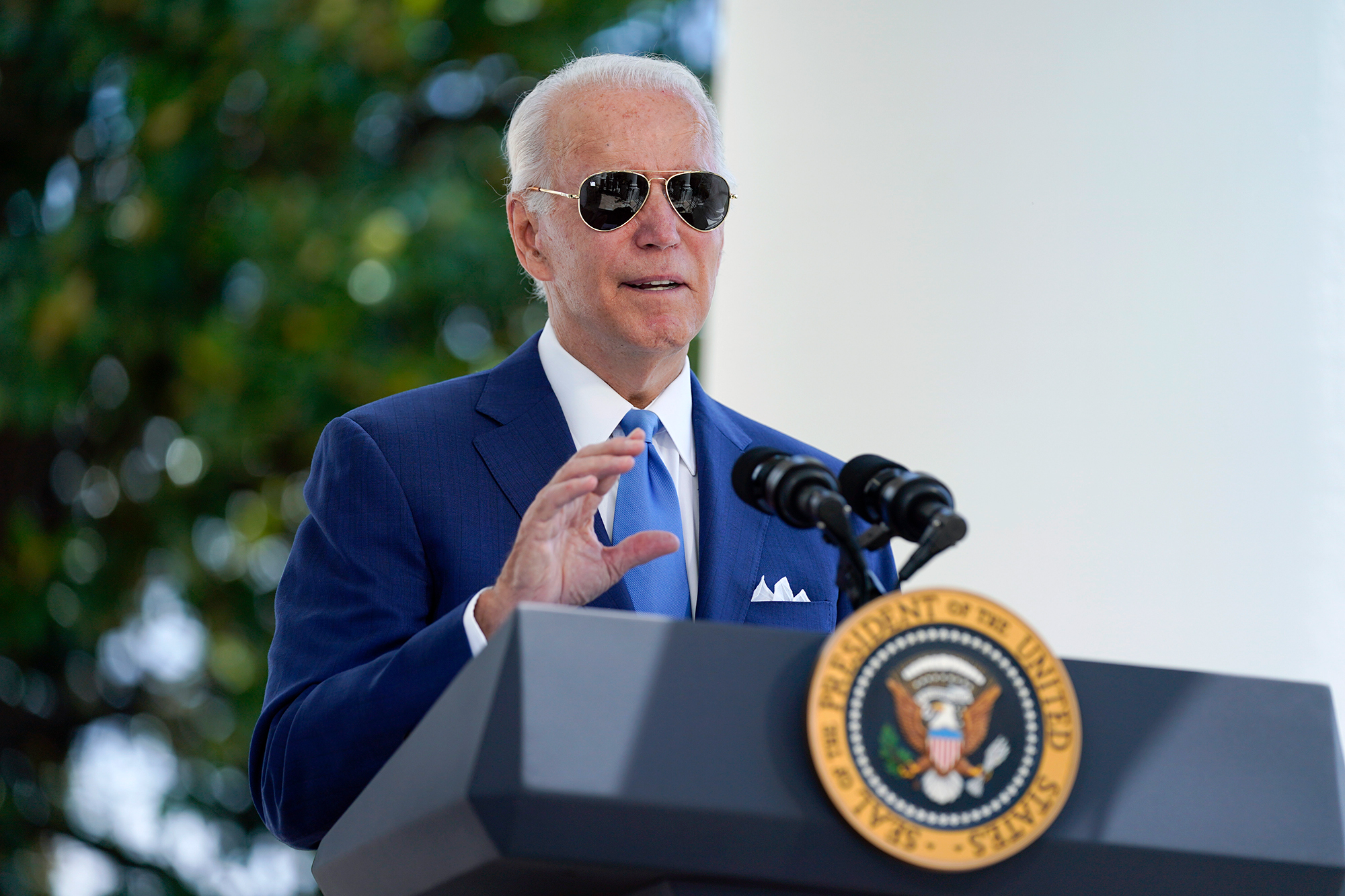 President Joe Biden speaks from the White House on August 5, in Washington, DC. 