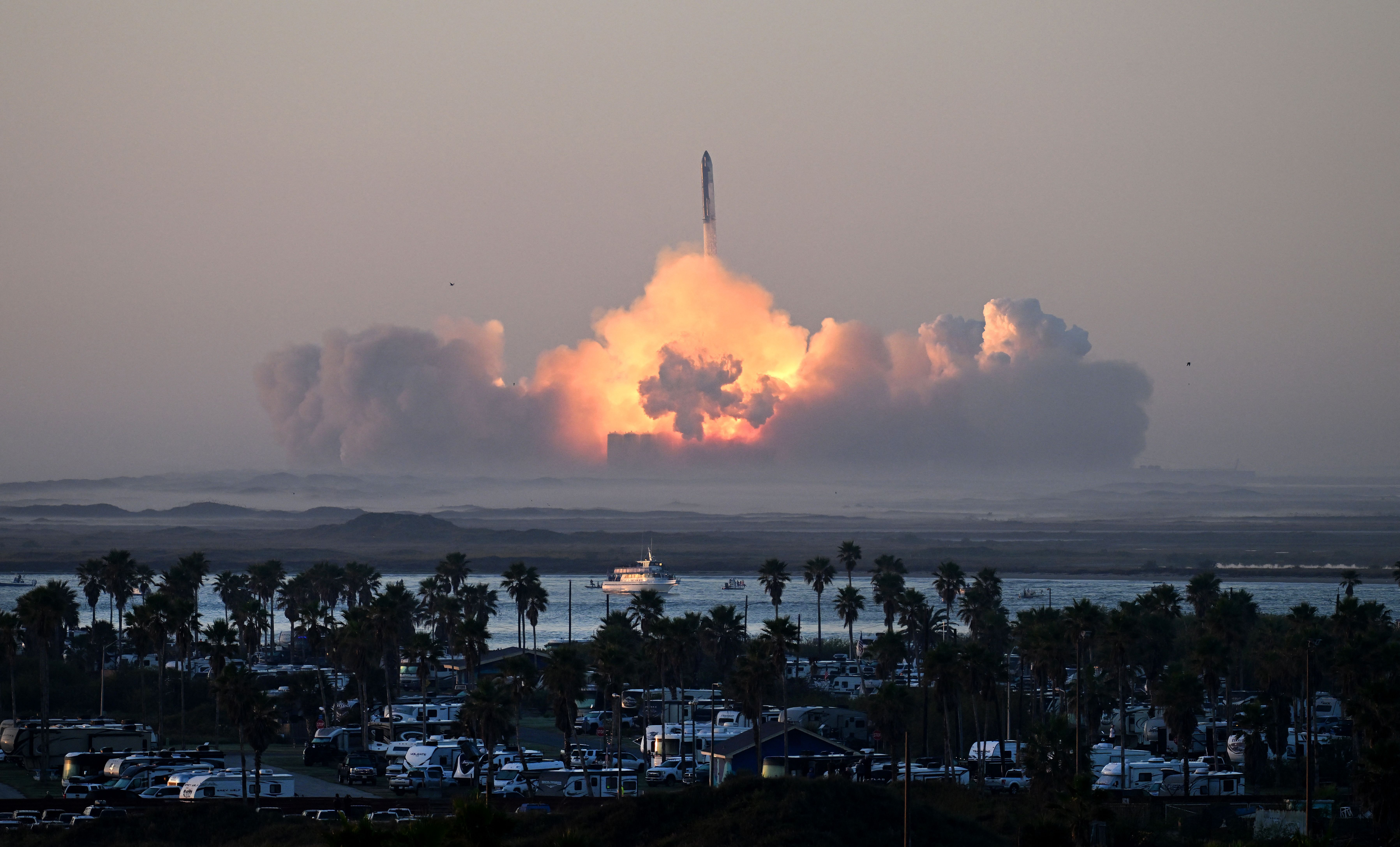 SpaceX's Starship launches from Starbase during its second test flight in Boca Chica, Texas, on Saturday, November 18.