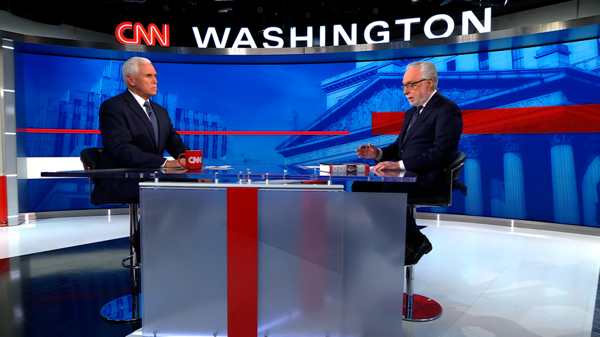 Former Vice President Mike Pence speaks to CNN's Wolf Blitzer in Washington, DC.
