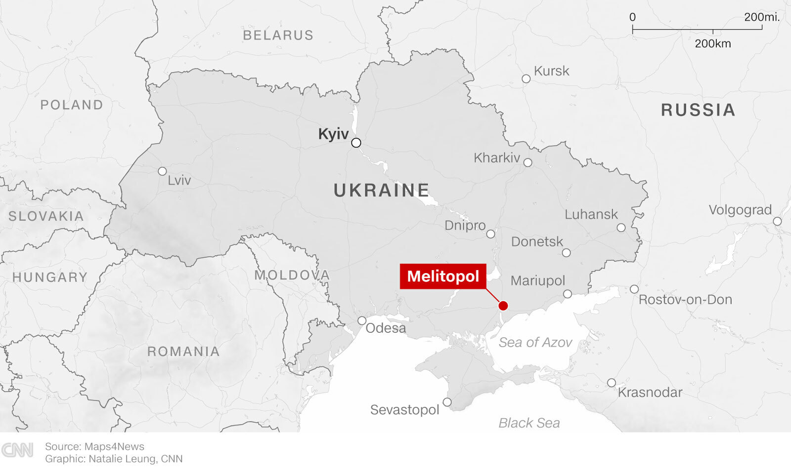 Car bomb detonates in Russian-occupied Melitopol in southern Ukraine, says Russian state media