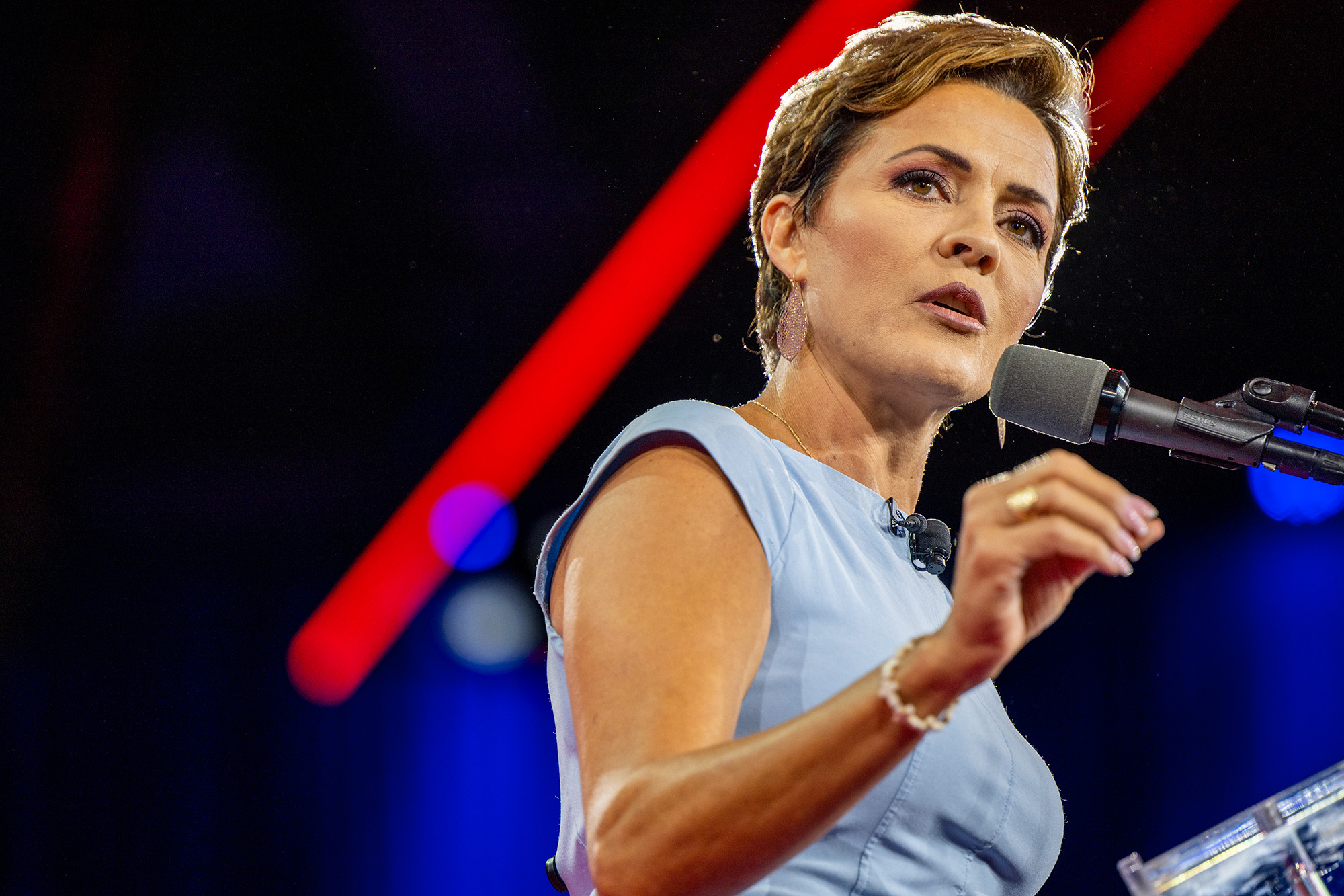 Republican nominee for Arizona governor Kari Lake speaks at the Conservative Political Action Conference in Dallas, Texas, on August 06, 2022.