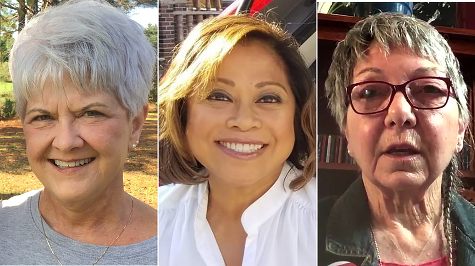 These retired nurses and many others were in urgent demand this year to fight Covid-19. From left to right: Mary Milliard, Evelyn Ochoa-Celano, Juliana Morawski.