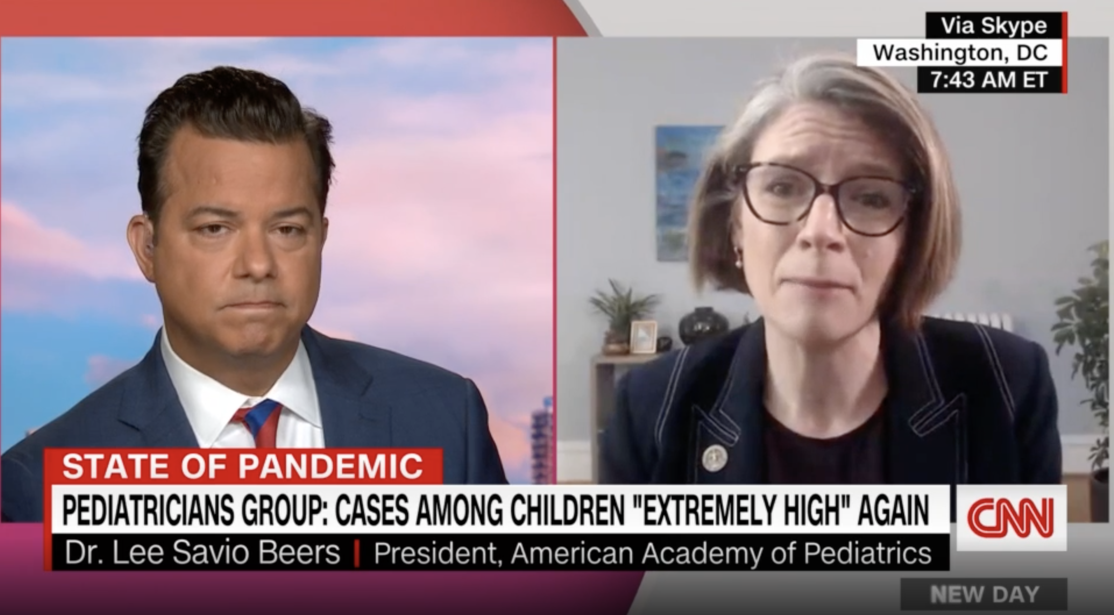 Dr. Lee Savio Beers, president of the American Academy of Pediatrics, talks to CNN’s New Day on Thursday 30 December 2021