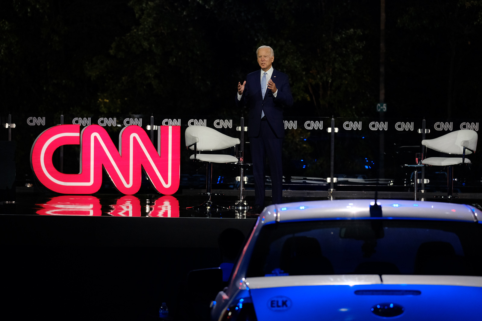 Democratic presidential nominee Joe Biden speaks at the CNN Presidential Town Hall in Scranton, Pennsylvania, on Thursday.