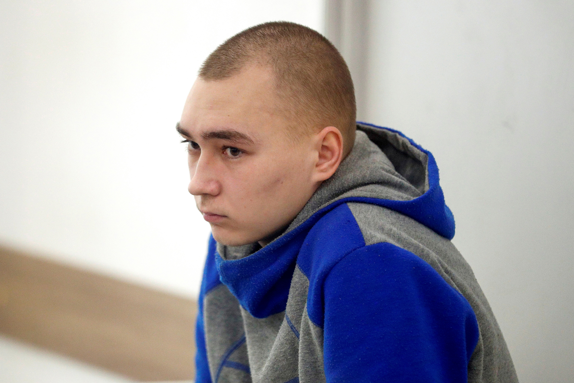 Russian soldier Vadim Shishimarin attends a court hearing in Kyiv, Ukraine on May 23. 