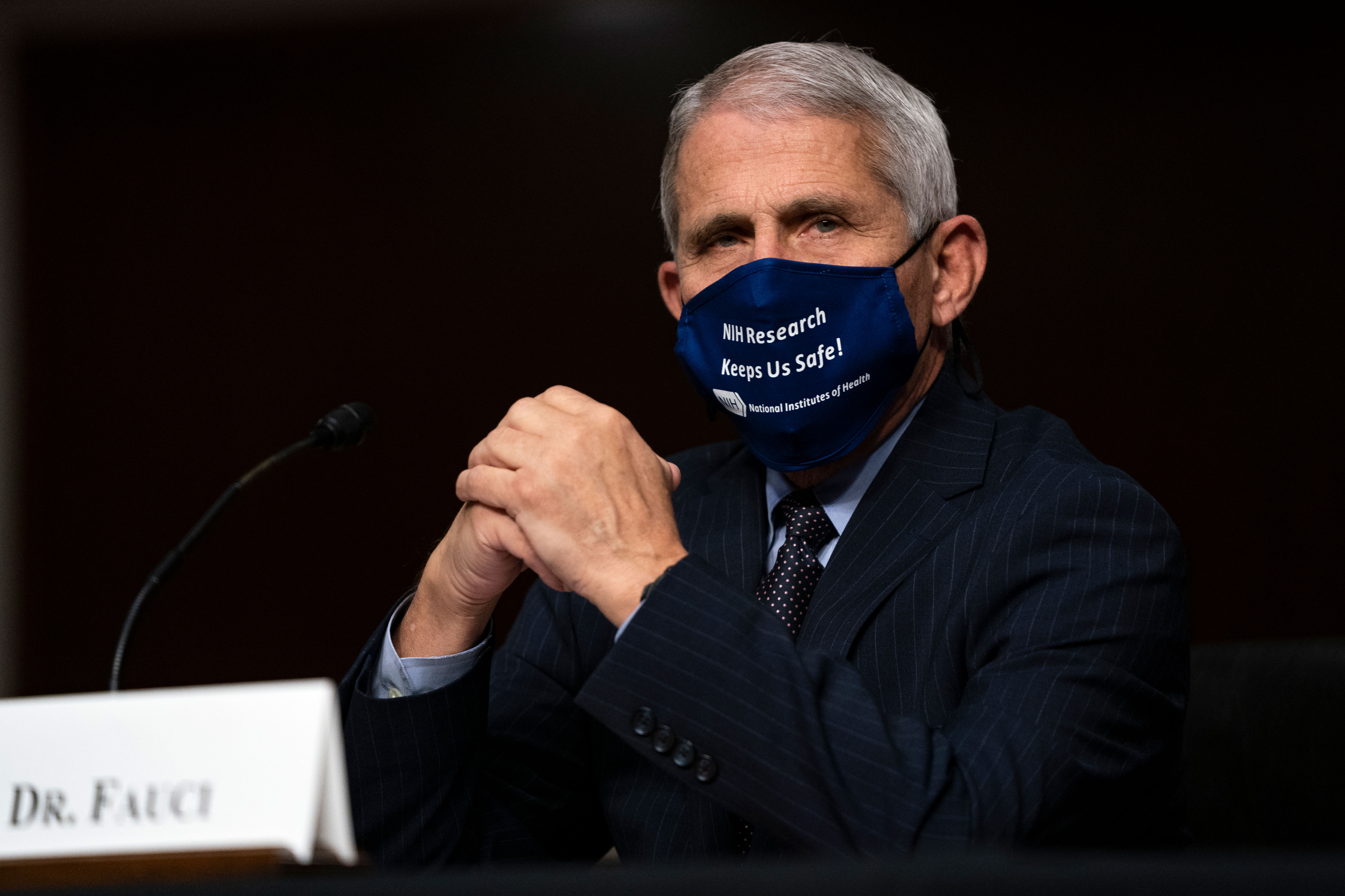 Dr. Anthony Fauci testifies at a hearing in Washington, DC, on September 23.