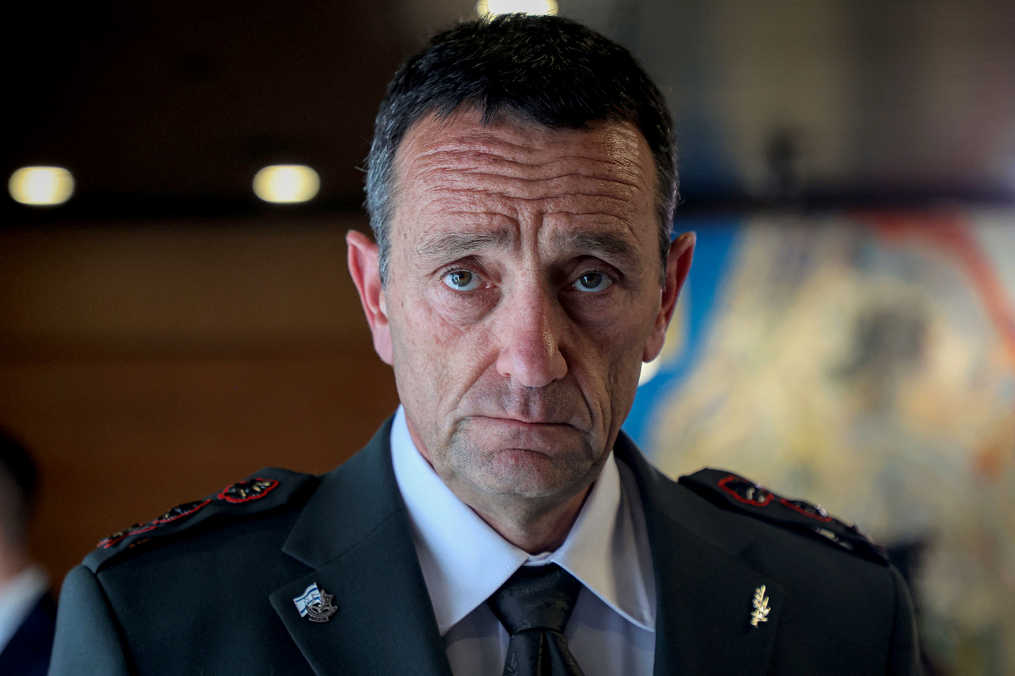 Herzi Halevi, chief of general staff of the Israeli army, looks on before a meeting in March 2023.