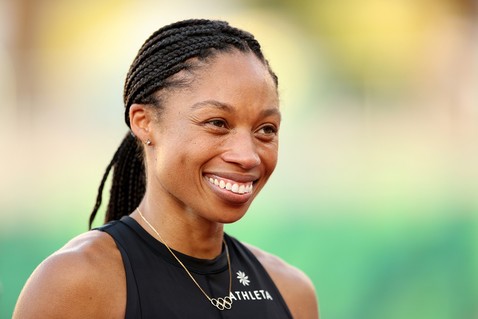 Allyson Felix looks on during day nine of the 2020 U.S. Olympic Track & Field Team Trials at Hayward Field on June 26, in Eugene, Oregon.