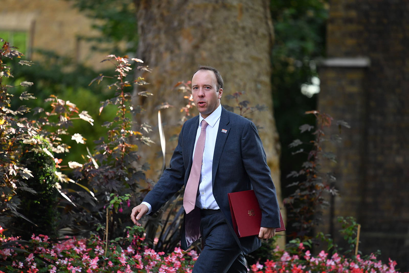 Britain's Health Secretary Matt Hancock arrives in Downing Street on September 2.